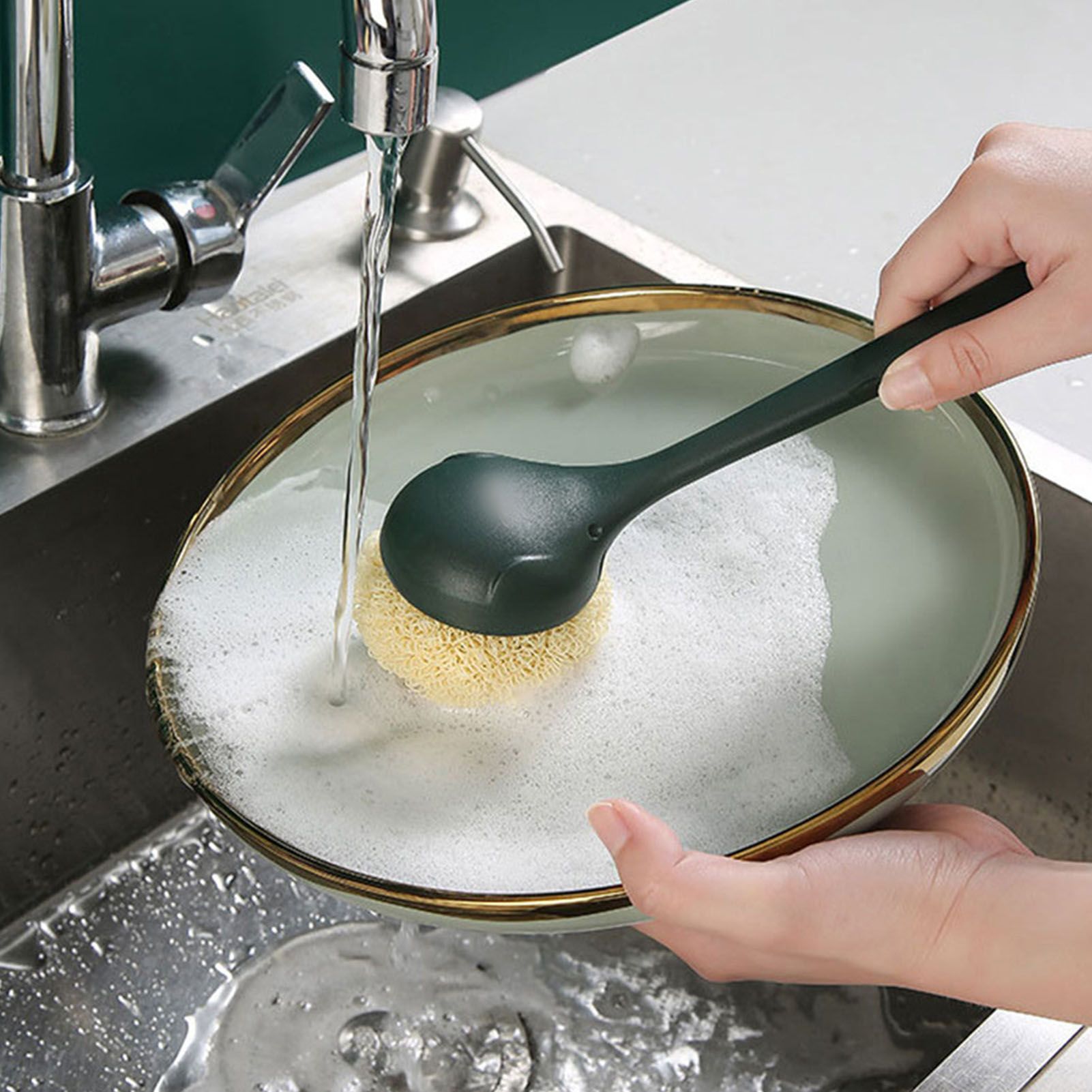 Long Handle Dish Brush with Replaceable Brush Head Soft Flexible Portable view 9