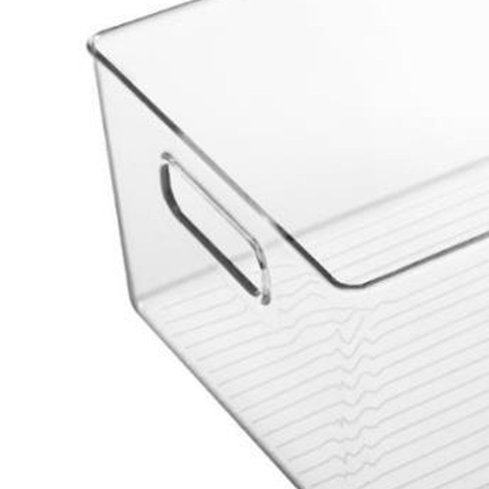 Clear Plastic Pantry Organizer Bin with Handle Freezer Pantry Organization for view 2