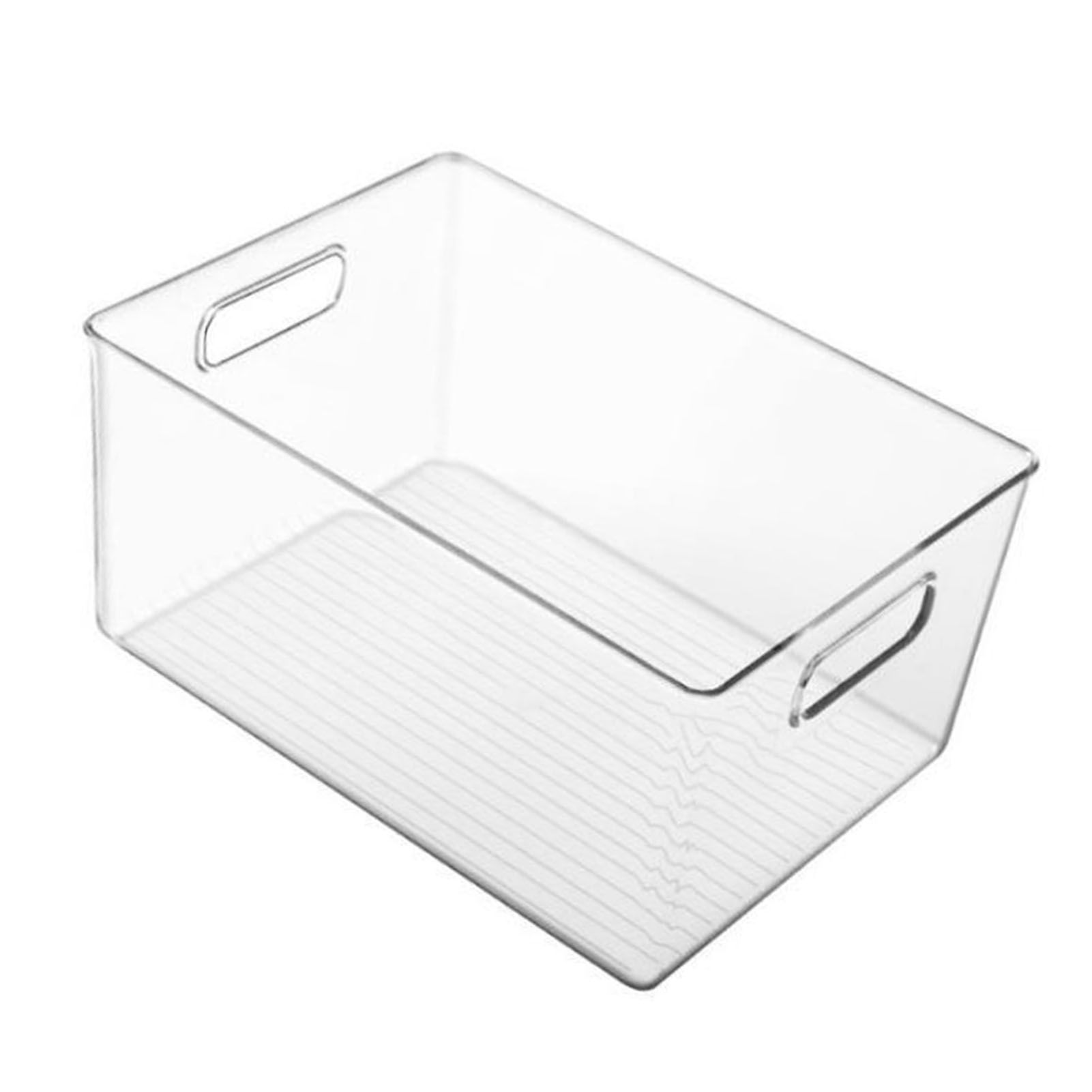 Clear Plastic Pantry Organizer Bin with Handle Freezer Pantry Organization for view 6