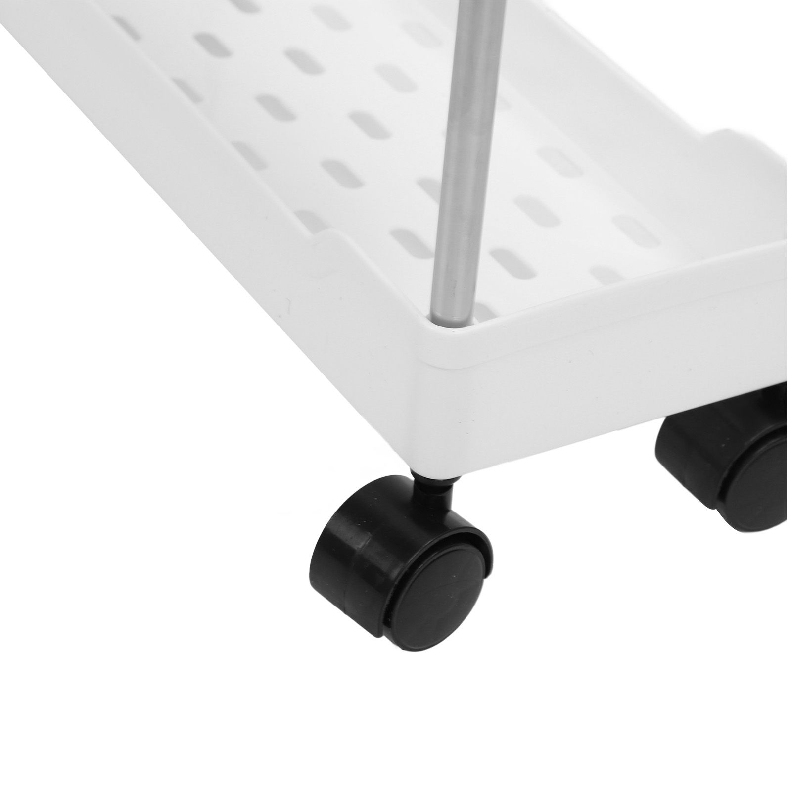 Slim Rolling Storage Cart 4 Tier Bathroom Organizer Mobile Shelving Unit view 2