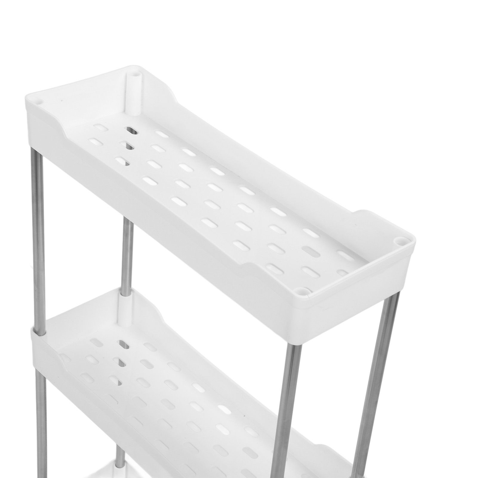 Slim Rolling Storage Cart 4 Tier Bathroom Organizer Mobile Shelving Unit view 5