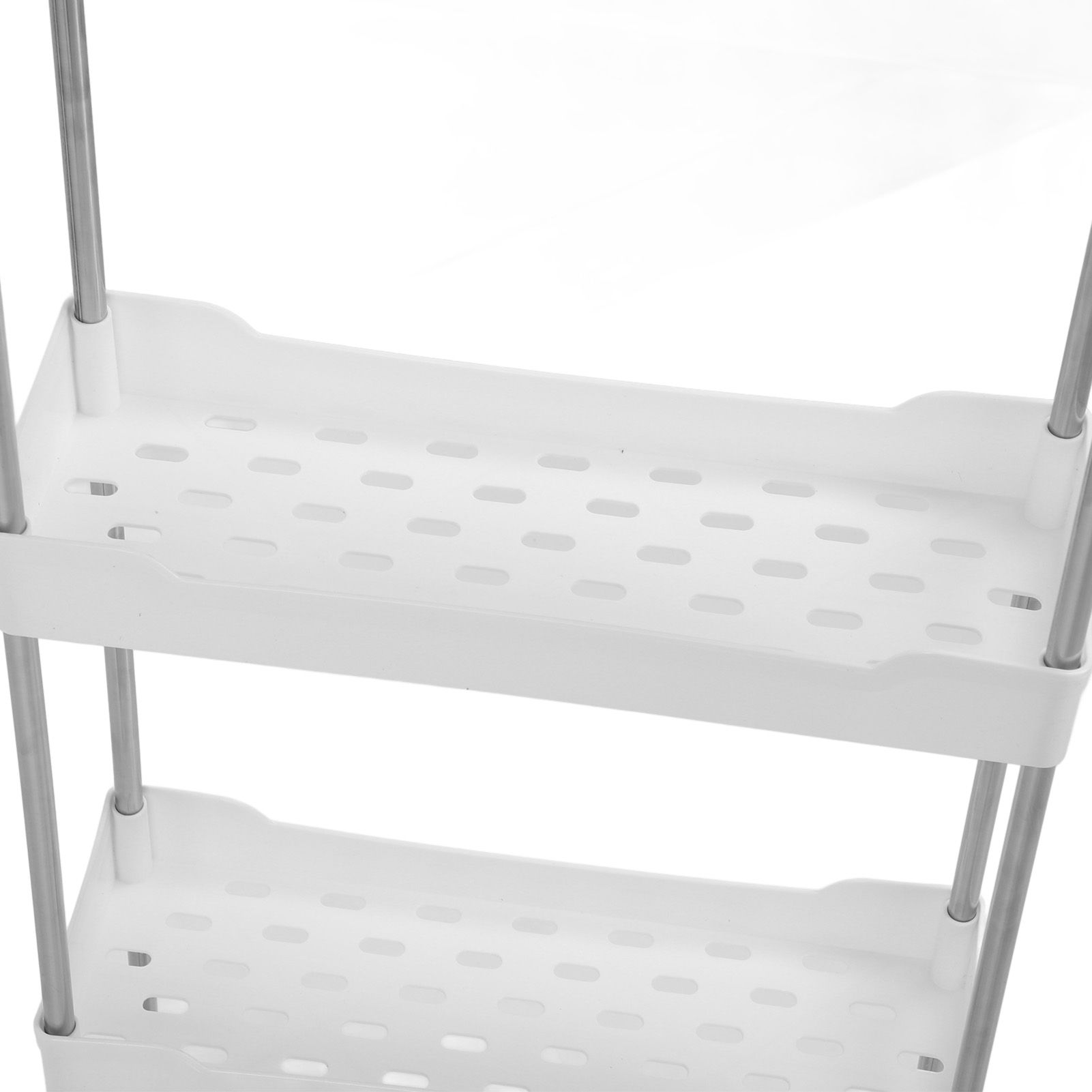 Slim Rolling Storage Cart 4 Tier Bathroom Organizer Mobile Shelving Unit view 7