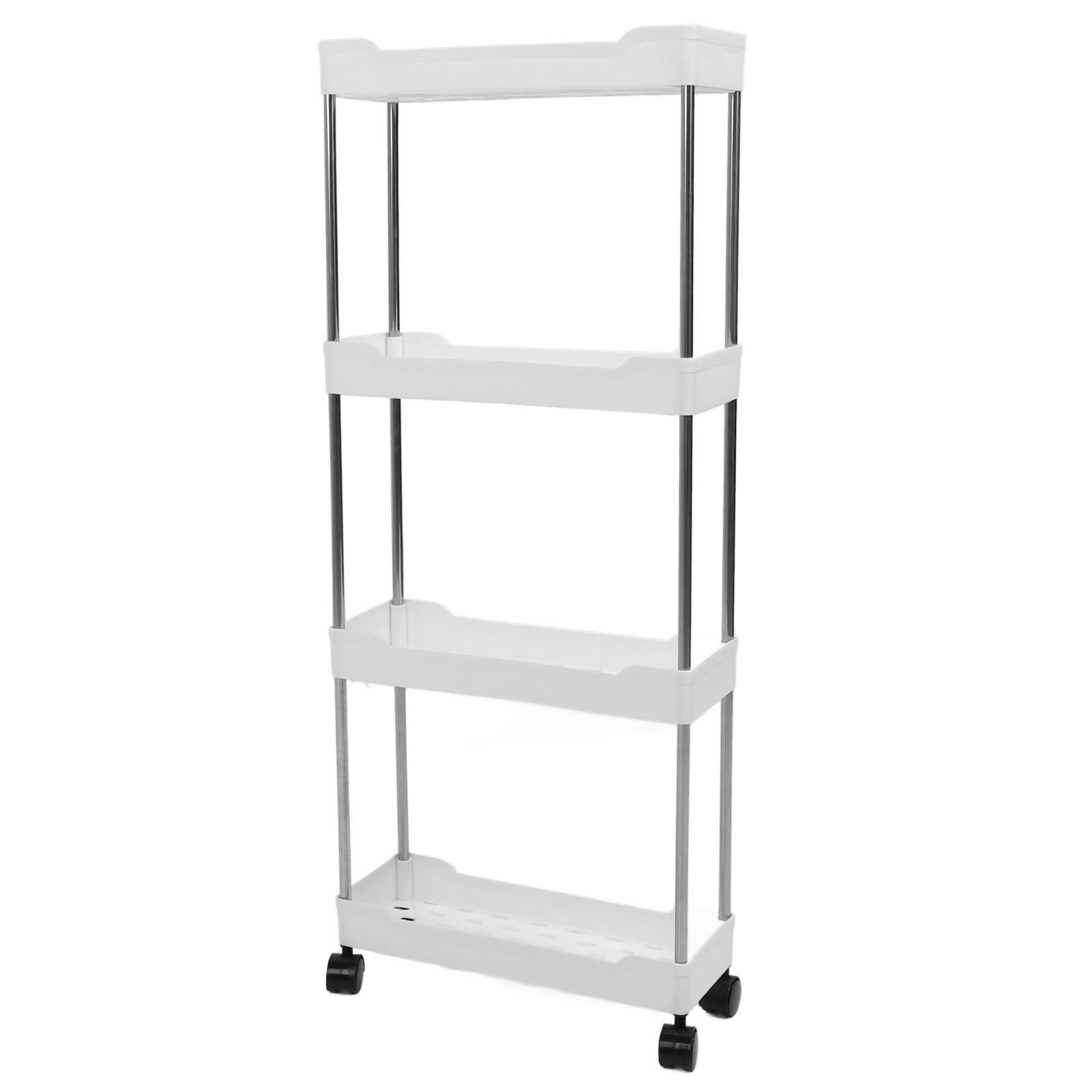 Slim Rolling Storage Cart 4 Tier Bathroom Organizer Mobile Shelving Unit view 9