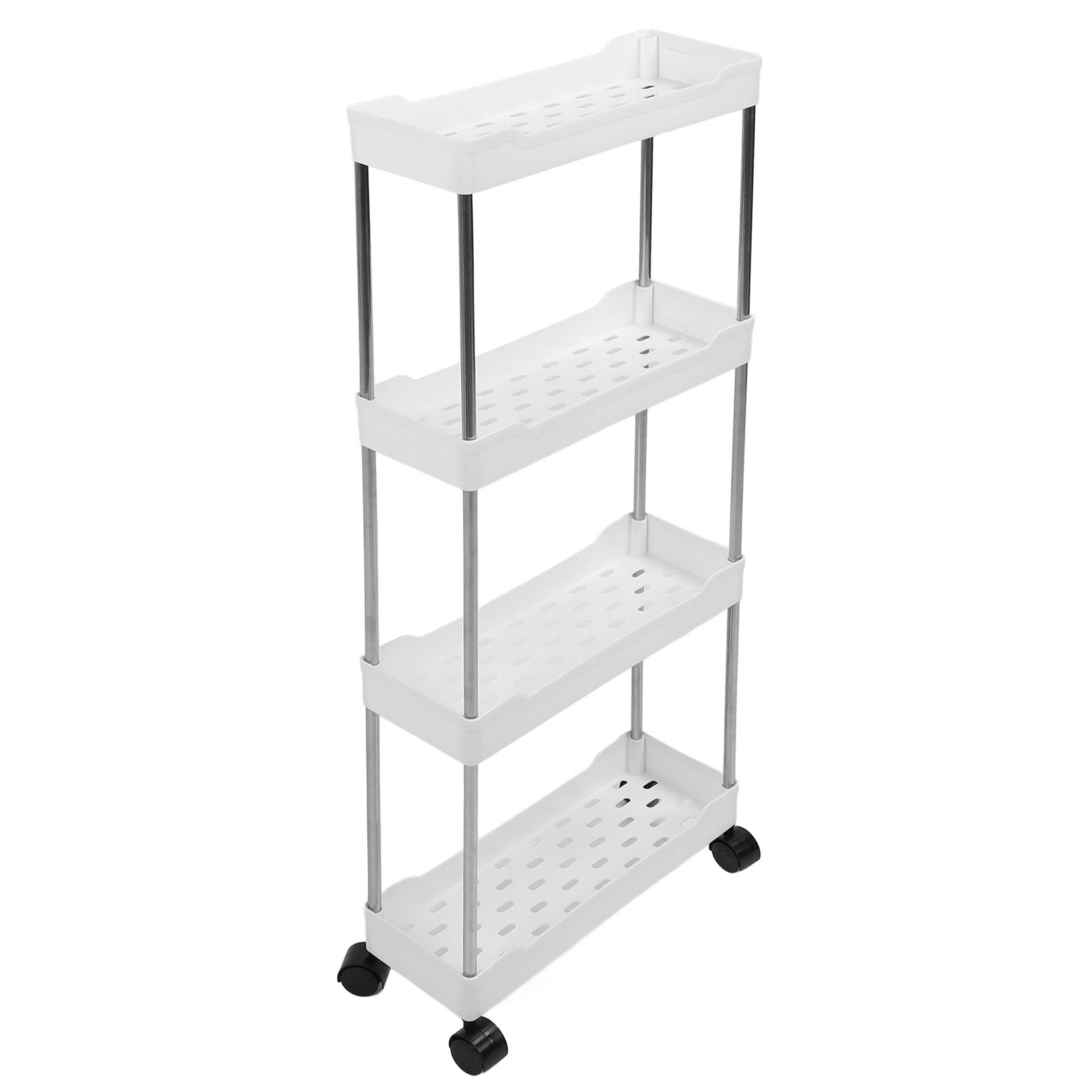 Slim Rolling Storage Cart 4 Tier Bathroom Organizer Mobile Shelving Unit view 11