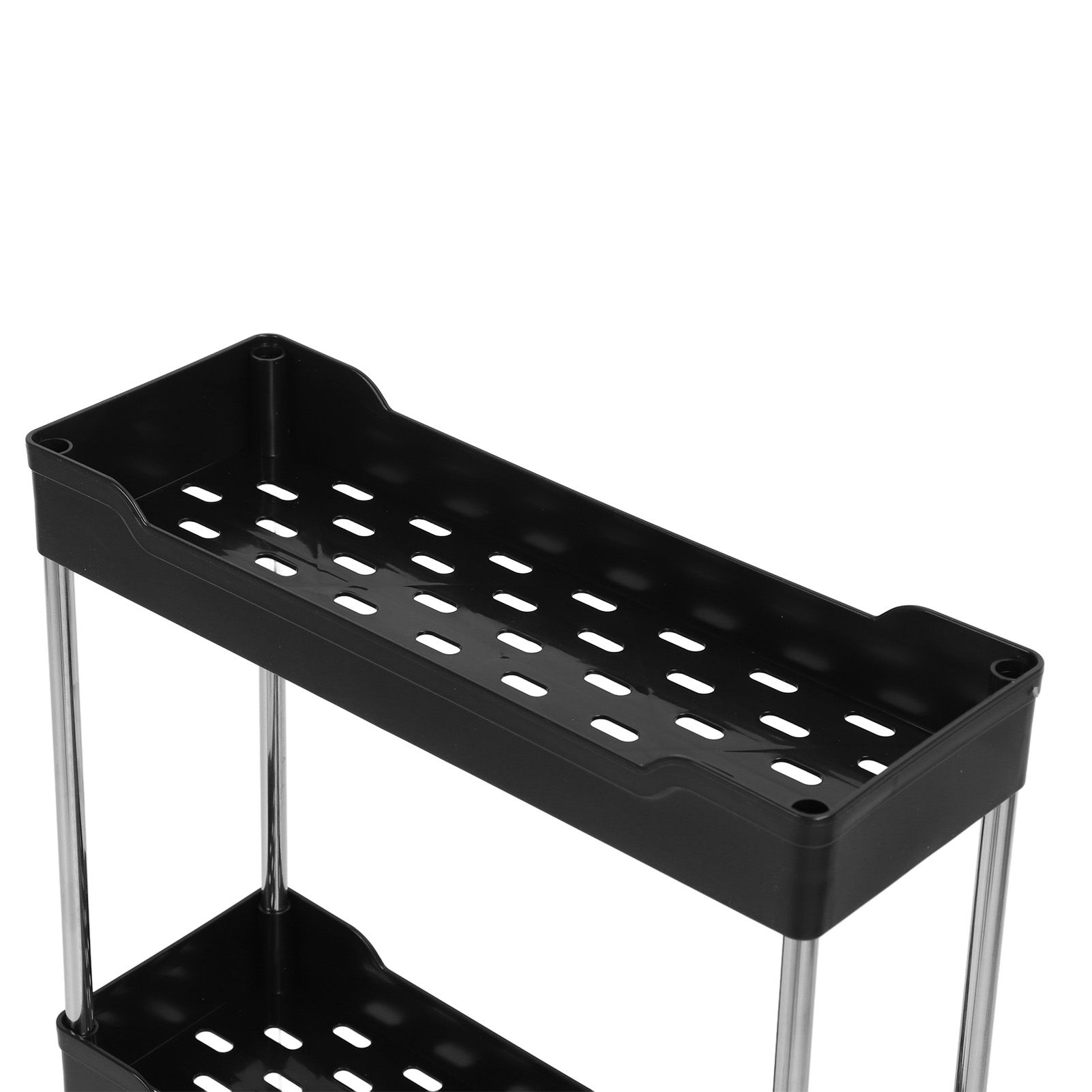 Slim Rolling Storage Cart 4 Tier Bathroom Organizer Mobile Shelving Unit view 2