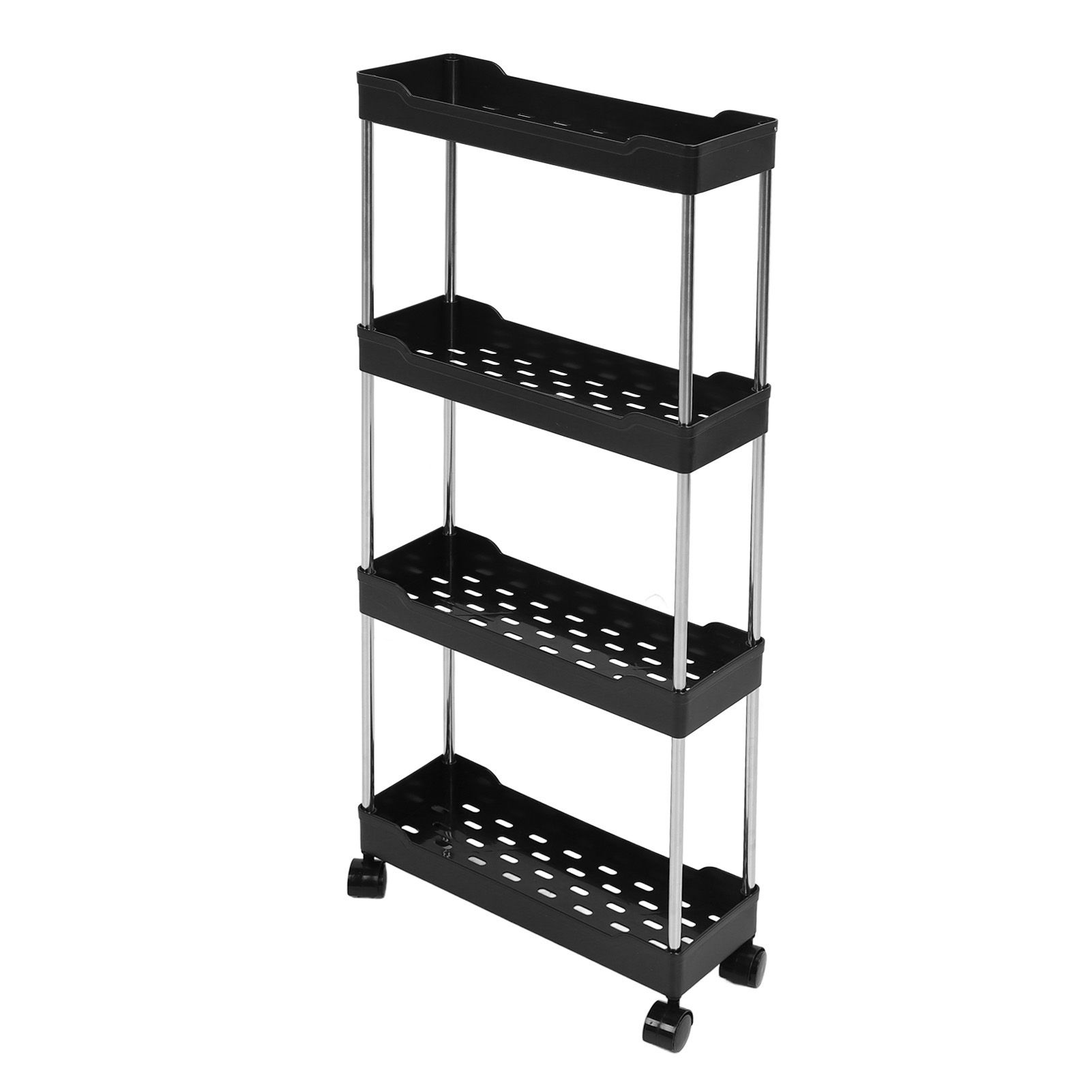 Slim Rolling Storage Cart 4 Tier Bathroom Organizer Mobile Shelving Unit view 9