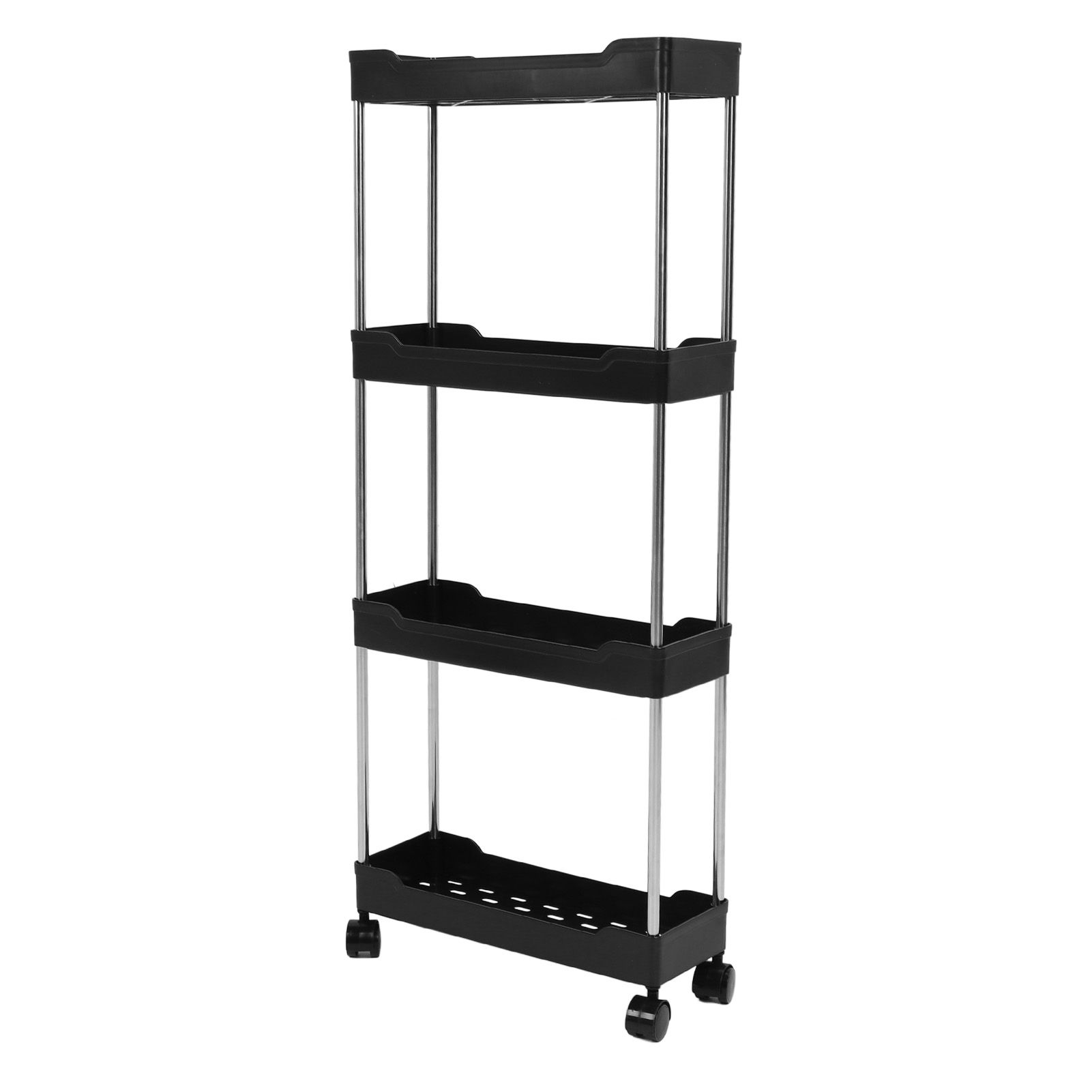 Slim Rolling Storage Cart 4 Tier Bathroom Organizer Mobile Shelving Unit view 10