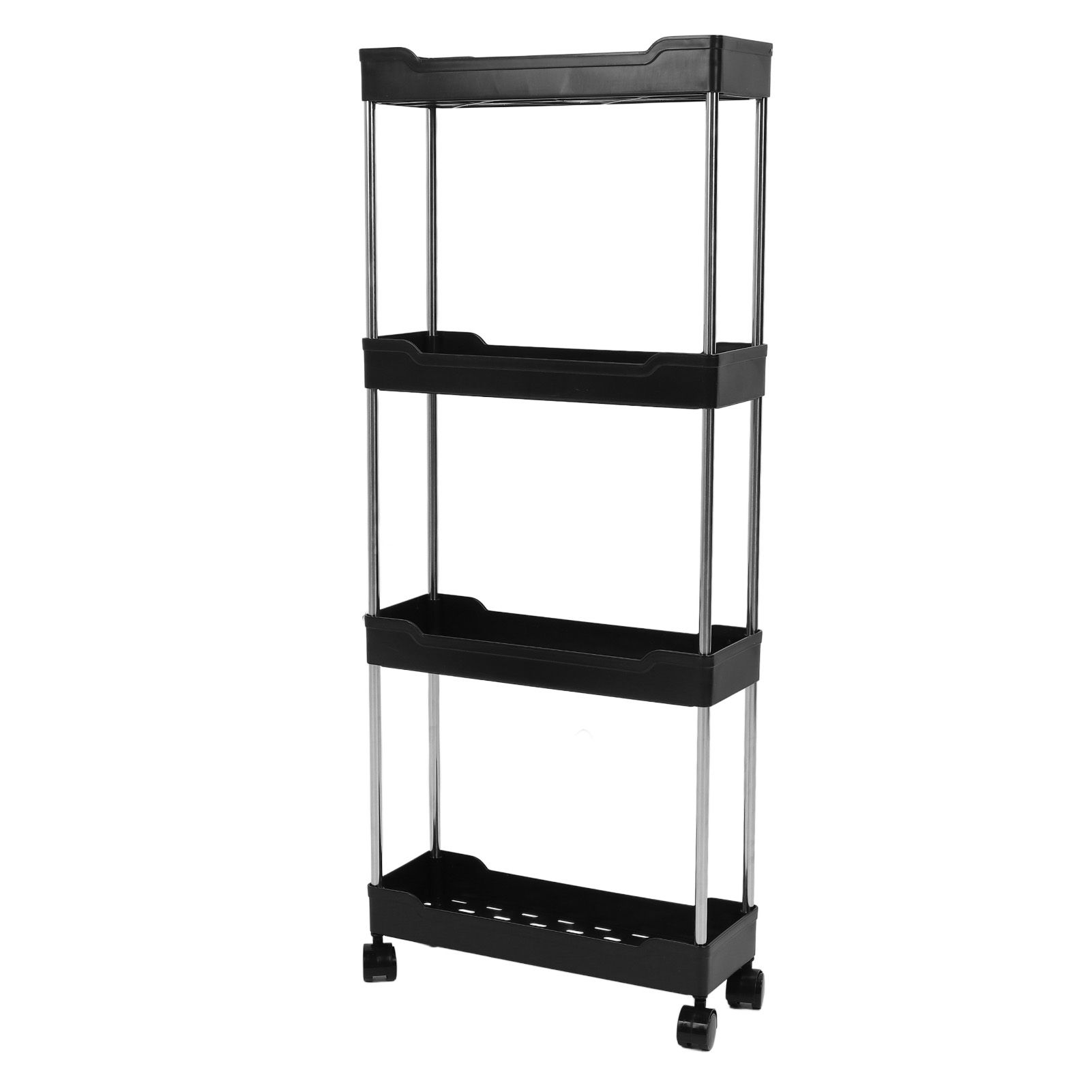 Slim Rolling Storage Cart 4 Tier Bathroom Organizer Mobile Shelving Unit view 11