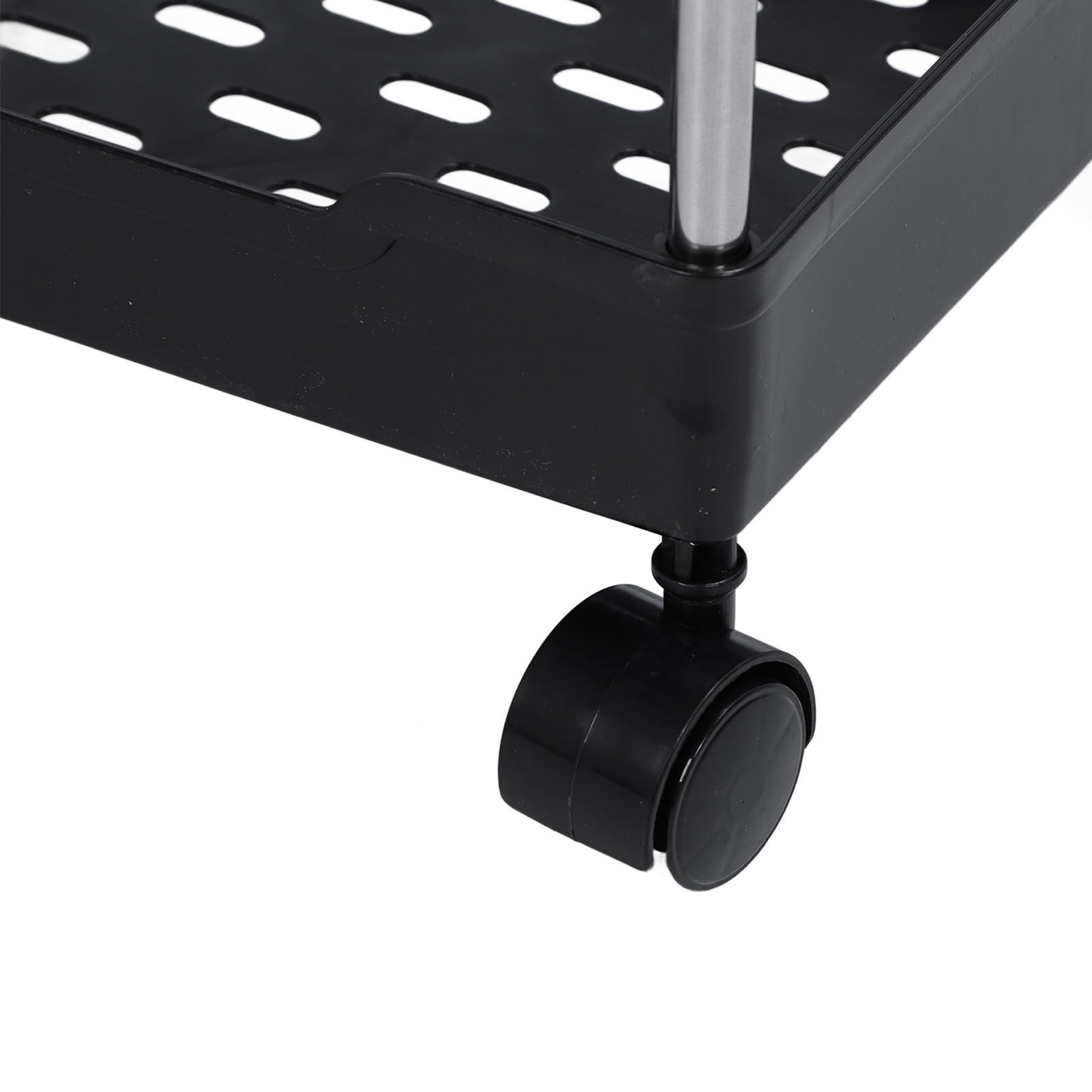 Rolling Cart Widened PP Stainless Steel 4 Tier with Wheels Storage Trolley for view 5