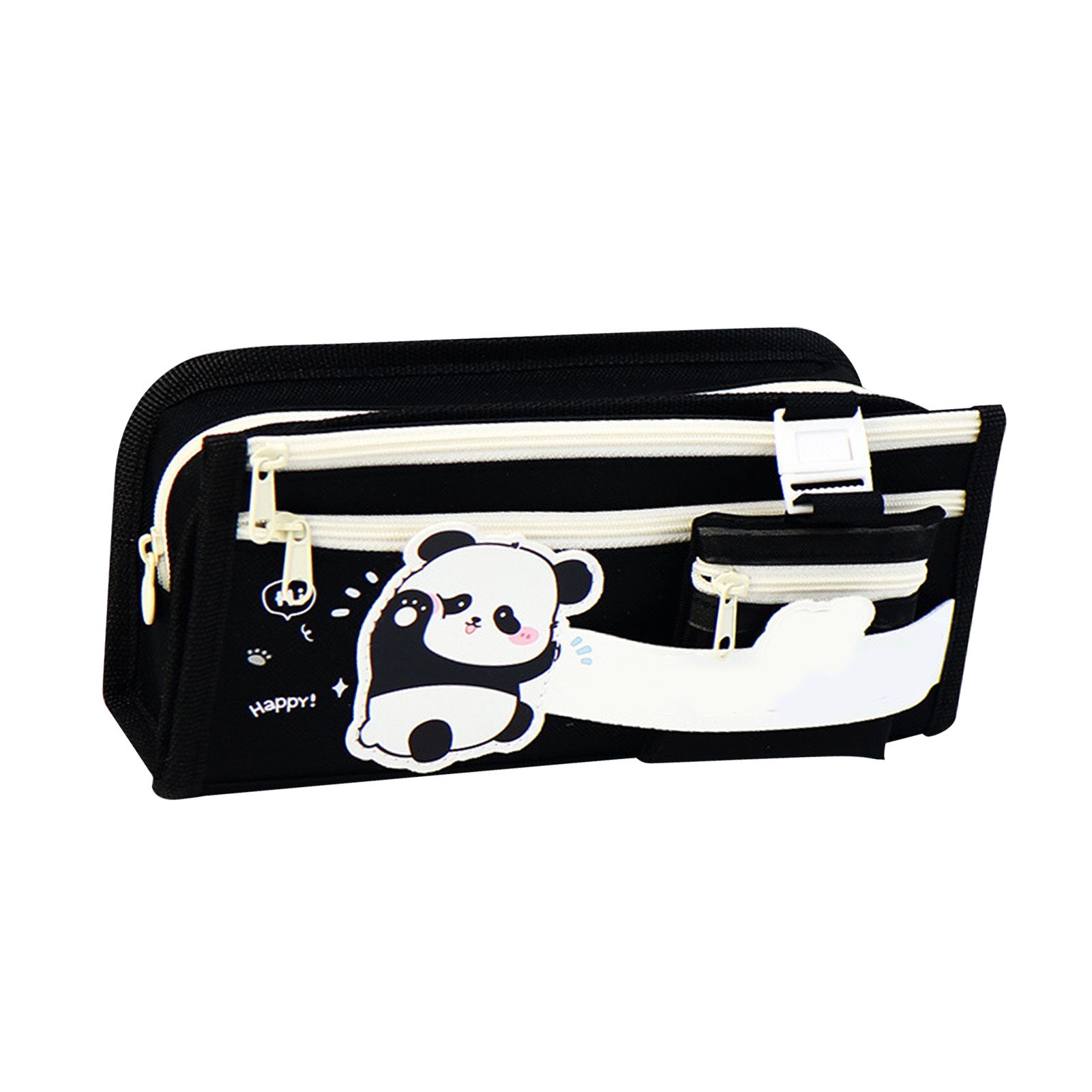 Large Capacity Pencil Case Cute Cartoon Panda Pattern Multi Compartments