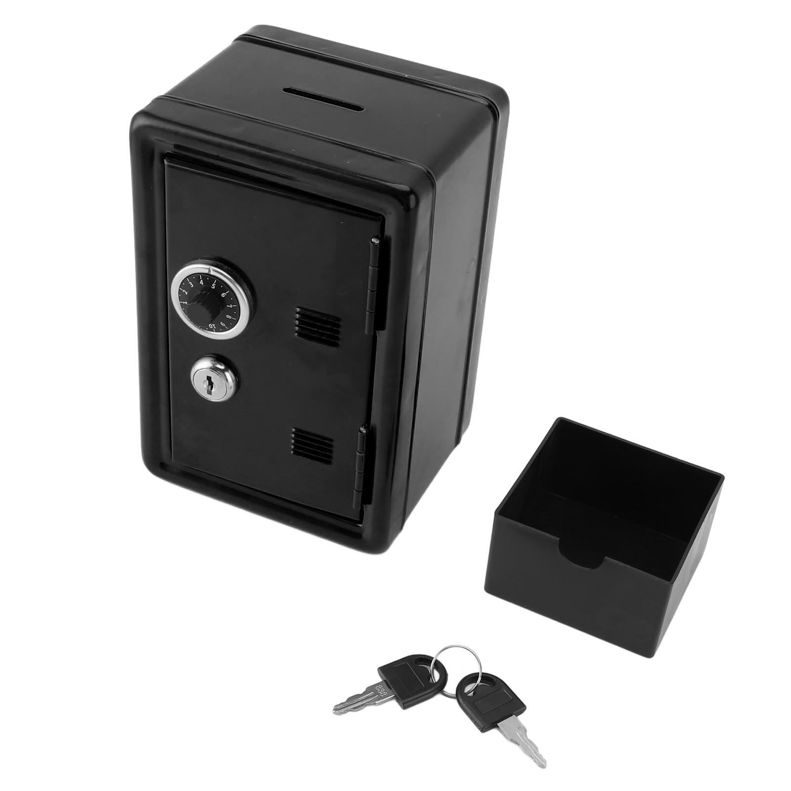 Money Bank Creative Cute Metal Vertical with Lock Keys Cash Coin Box for Home view 3