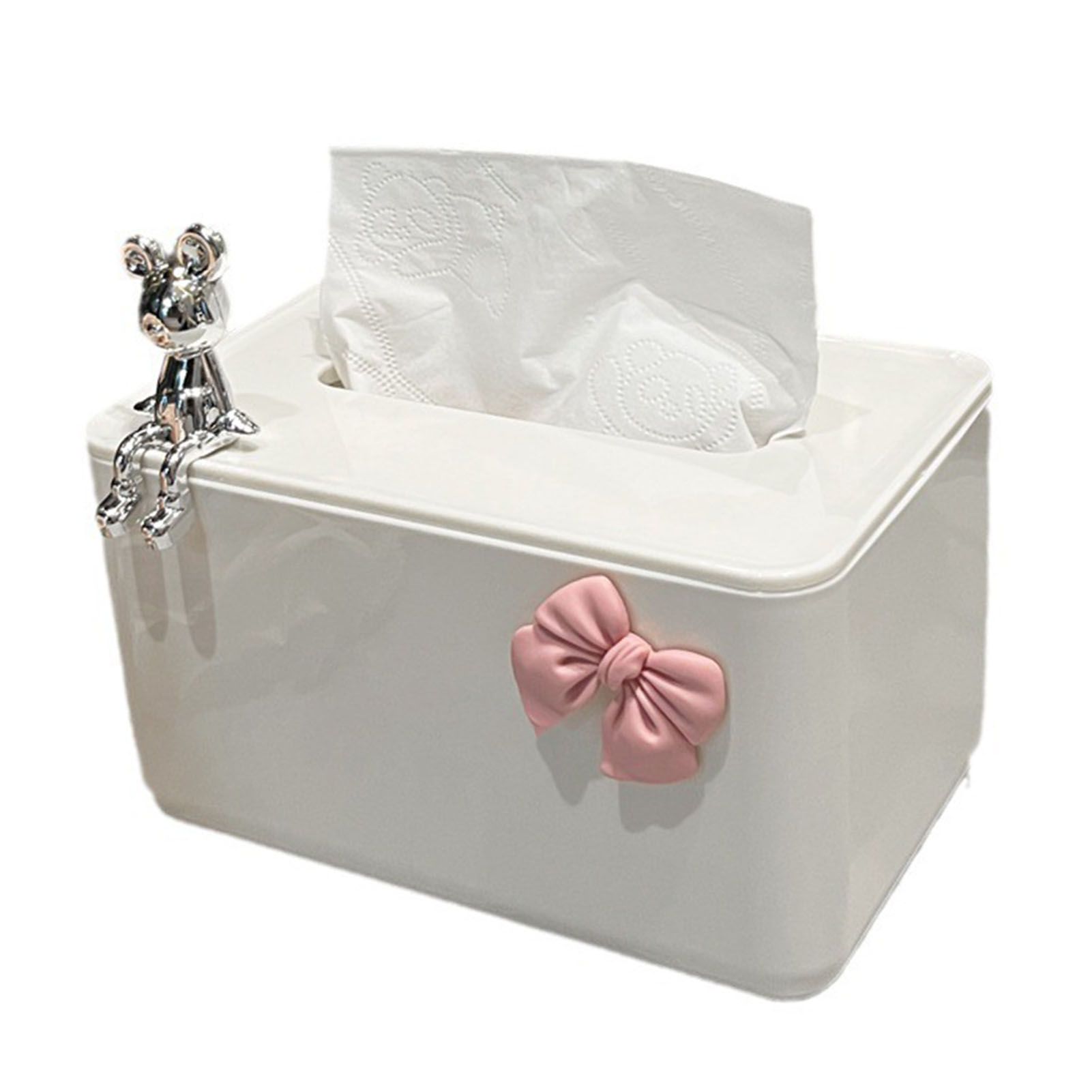 Tissue Box Holder Plastic Large Capacity Facial Paper Dispenser Cartoon view 3