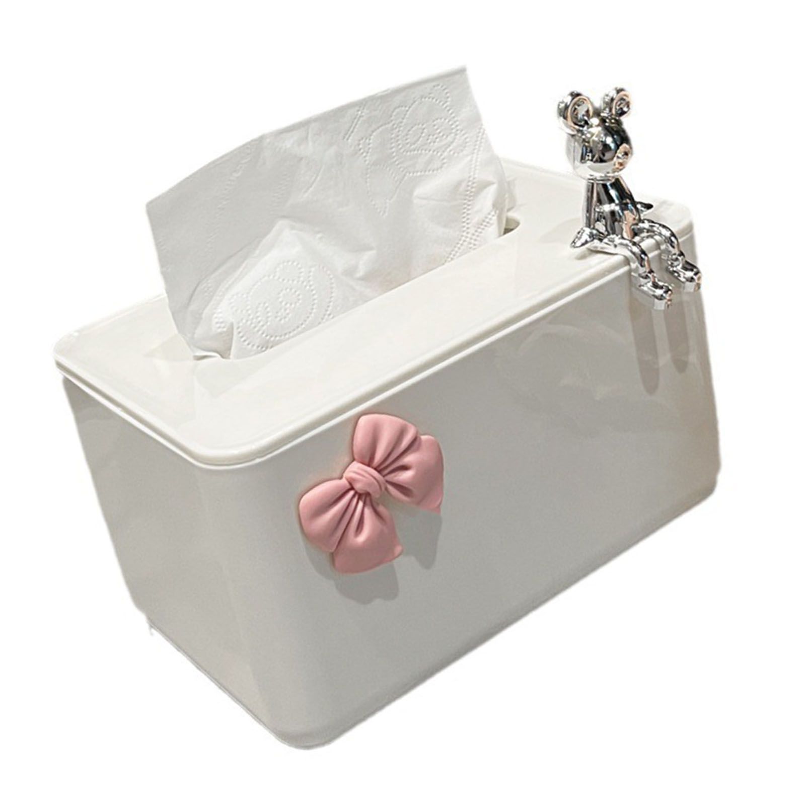 Tissue Box Holder Plastic Large Capacity Facial Paper Dispenser Cartoon view 4