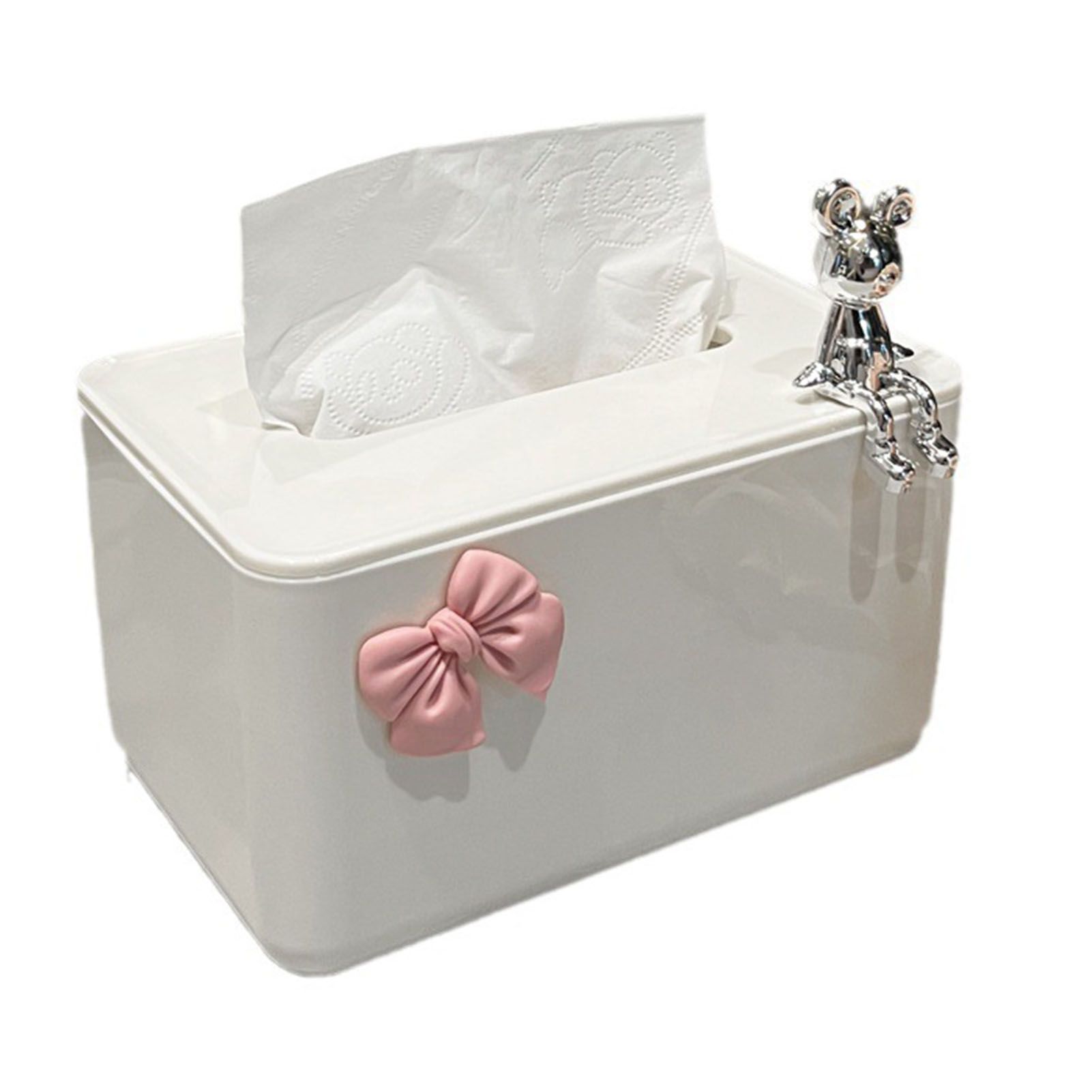Tissue Box Holder Plastic Large Capacity Facial Paper Dispenser Cartoon view 6