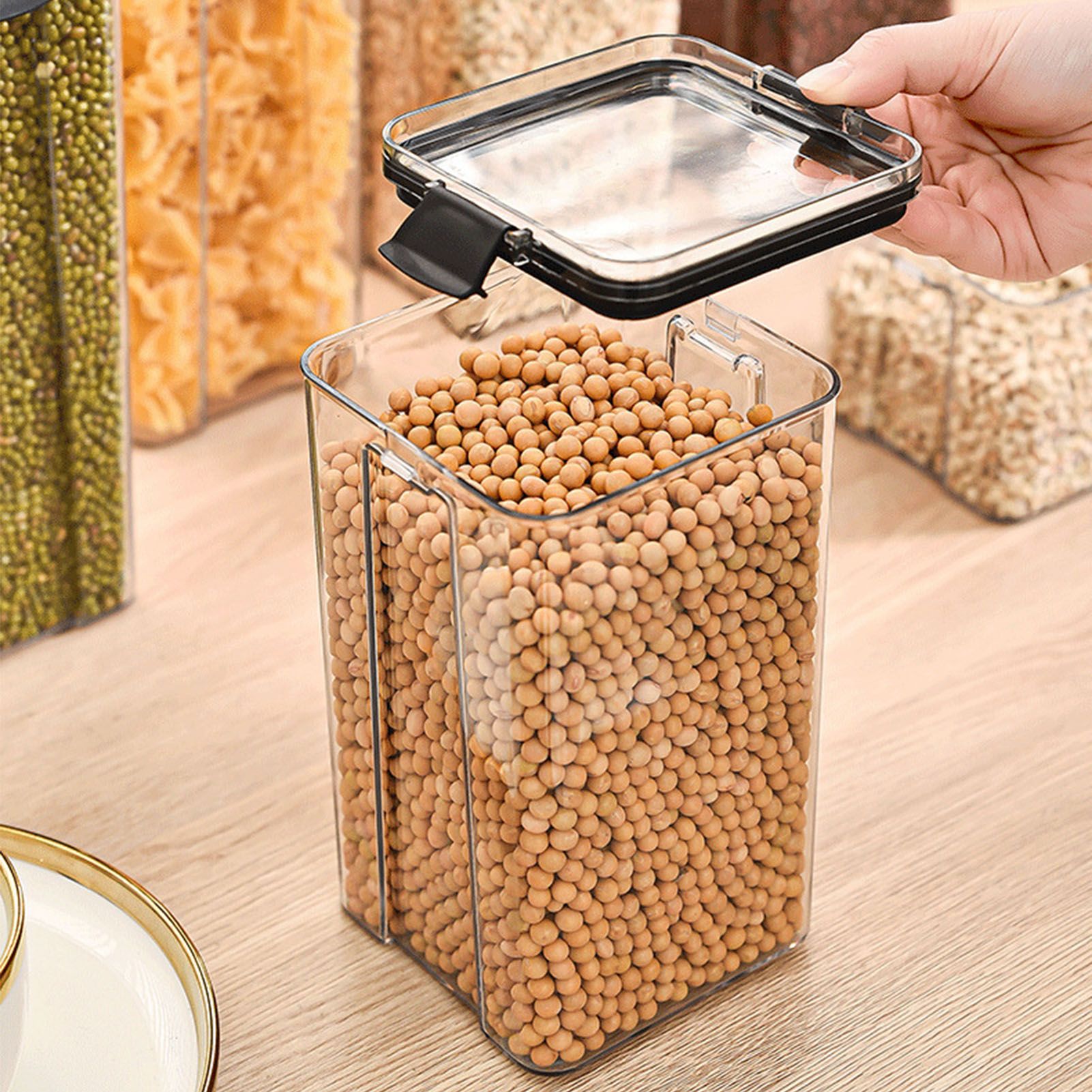 1800ml Airtight Food Storage Container Thickened Sealed Transparent Kitchen view 8