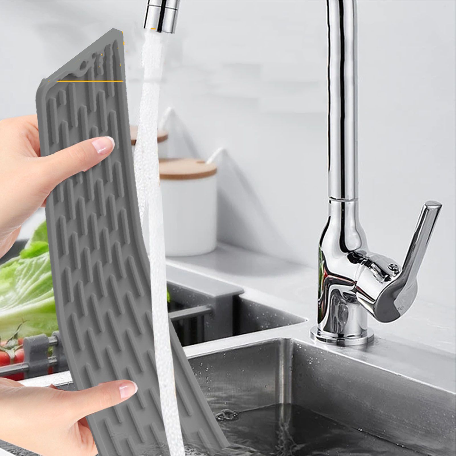 Silicone Drain Mat Long Strip Dish Drying Pad Counter Cutting Board Drying Mat view 8
