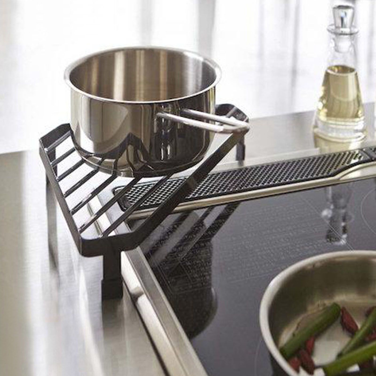 Triangular Counter Shelf Countertop Organizer Metal Iron Multifunction Corner view 9