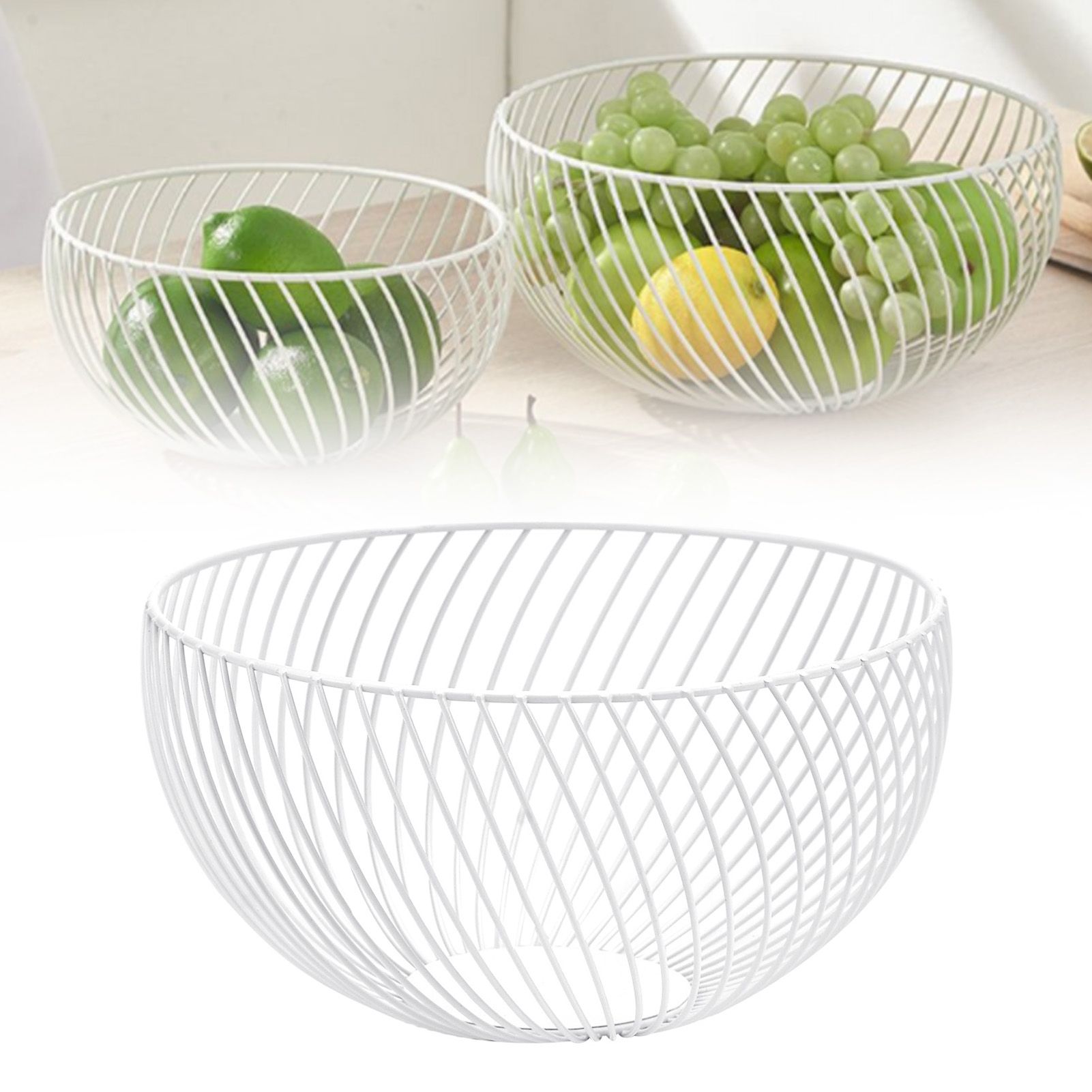 Fruit Basket Rustproof Iron Desktop Storage Basket Round Large Capacity Metal view 6