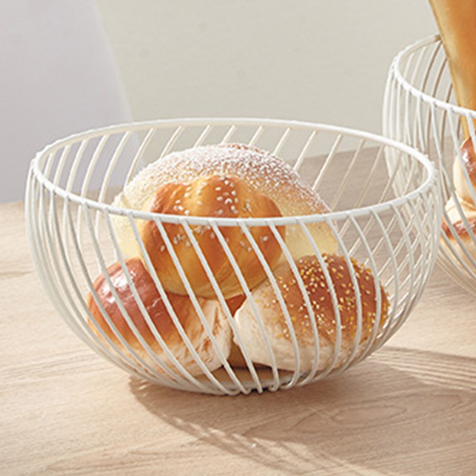 Fruit Basket Rustproof Iron Desktop Storage Basket Round Large Capacity Metal view 8