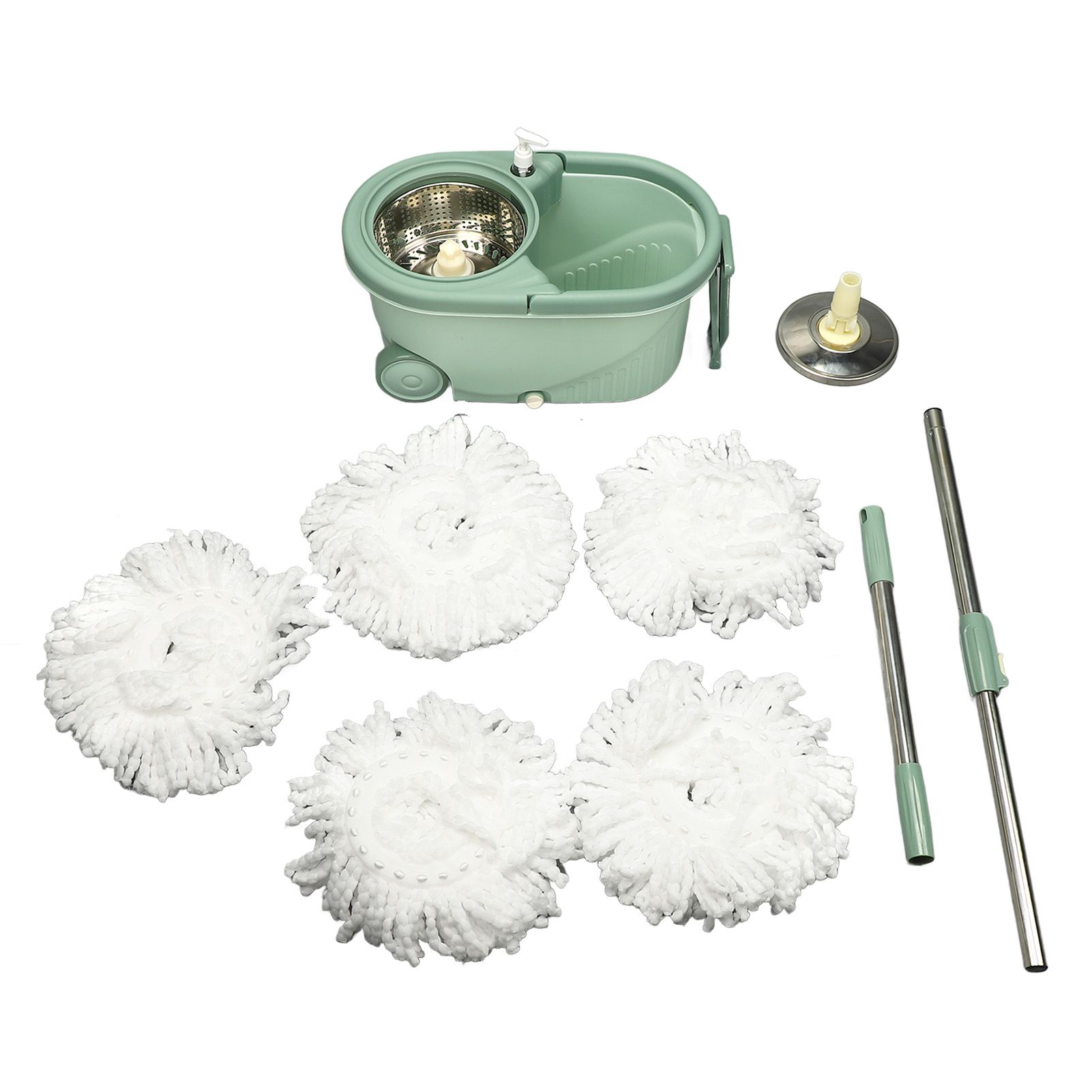 Spin Mop Bucket Floor Cleaning Mop Kit System Double Drive Washable Reusable view 3