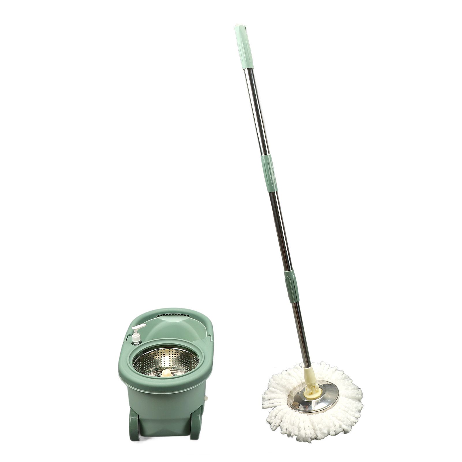 Spin Mop Bucket Floor Cleaning Mop Kit System Double Drive Washable Reusable view 6