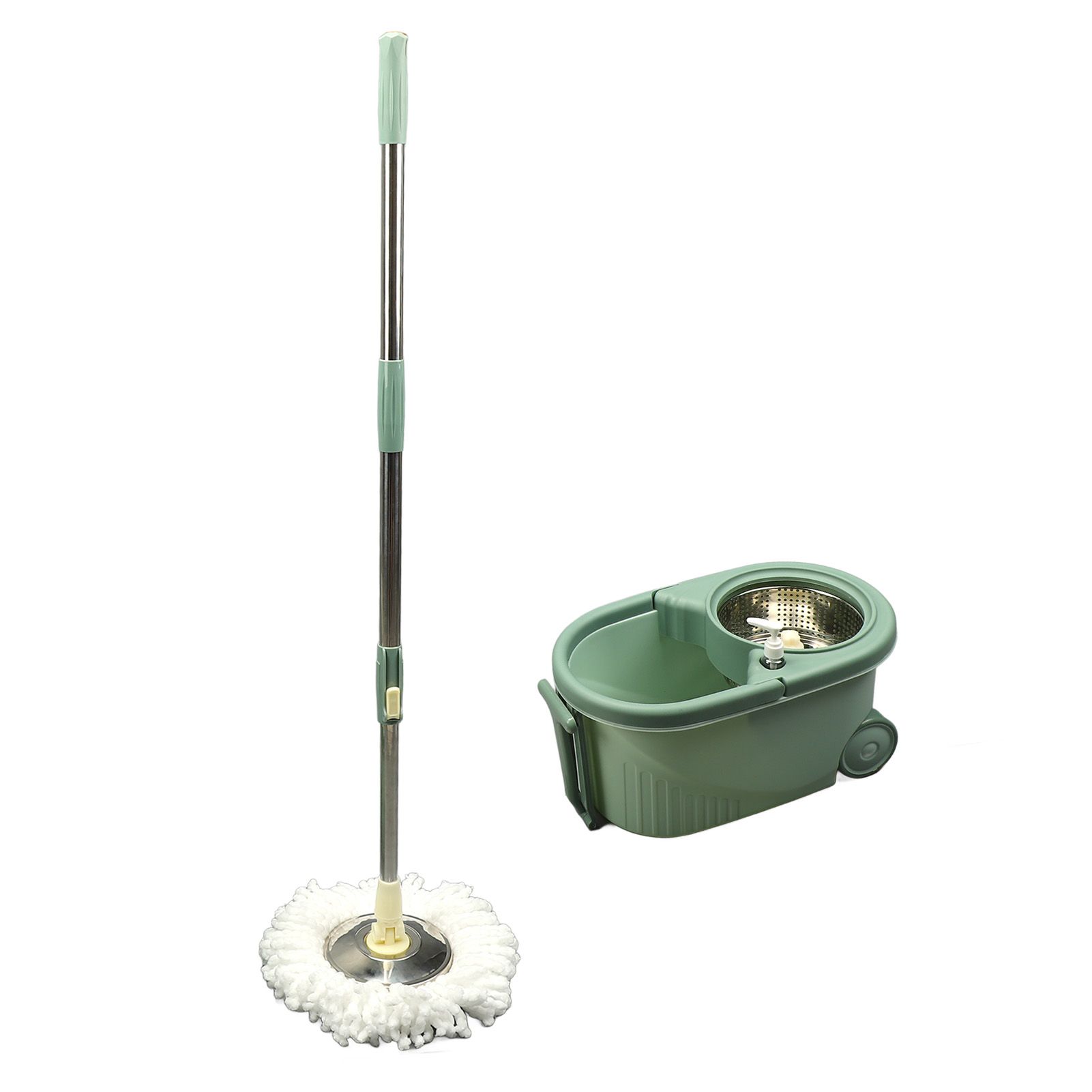 Spin Mop Bucket Floor Cleaning Mop Kit System Double Drive Washable Reusable view 8