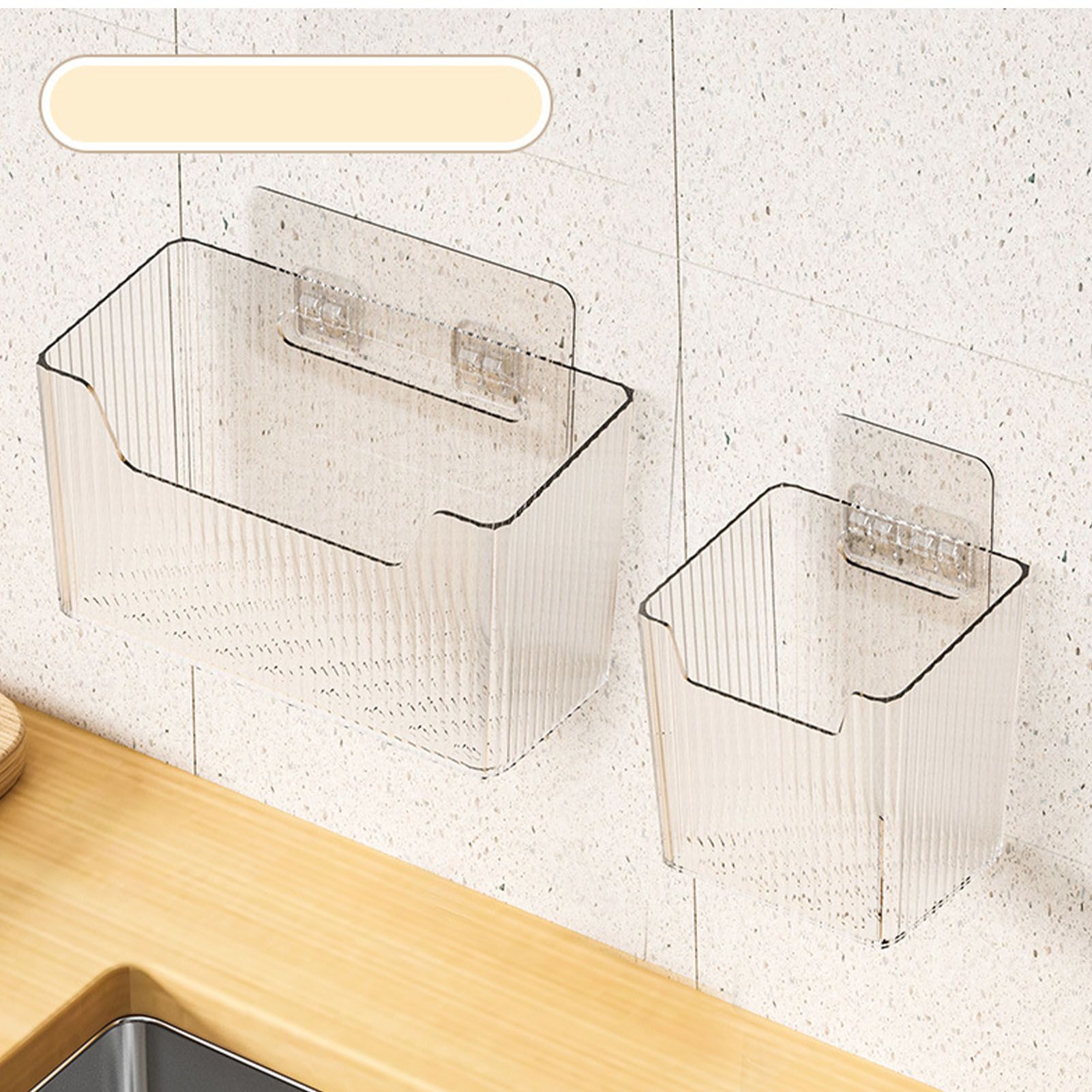 Garlic Container Wall Mounted Transparent Multifunctional Spice Storage Basket view 9