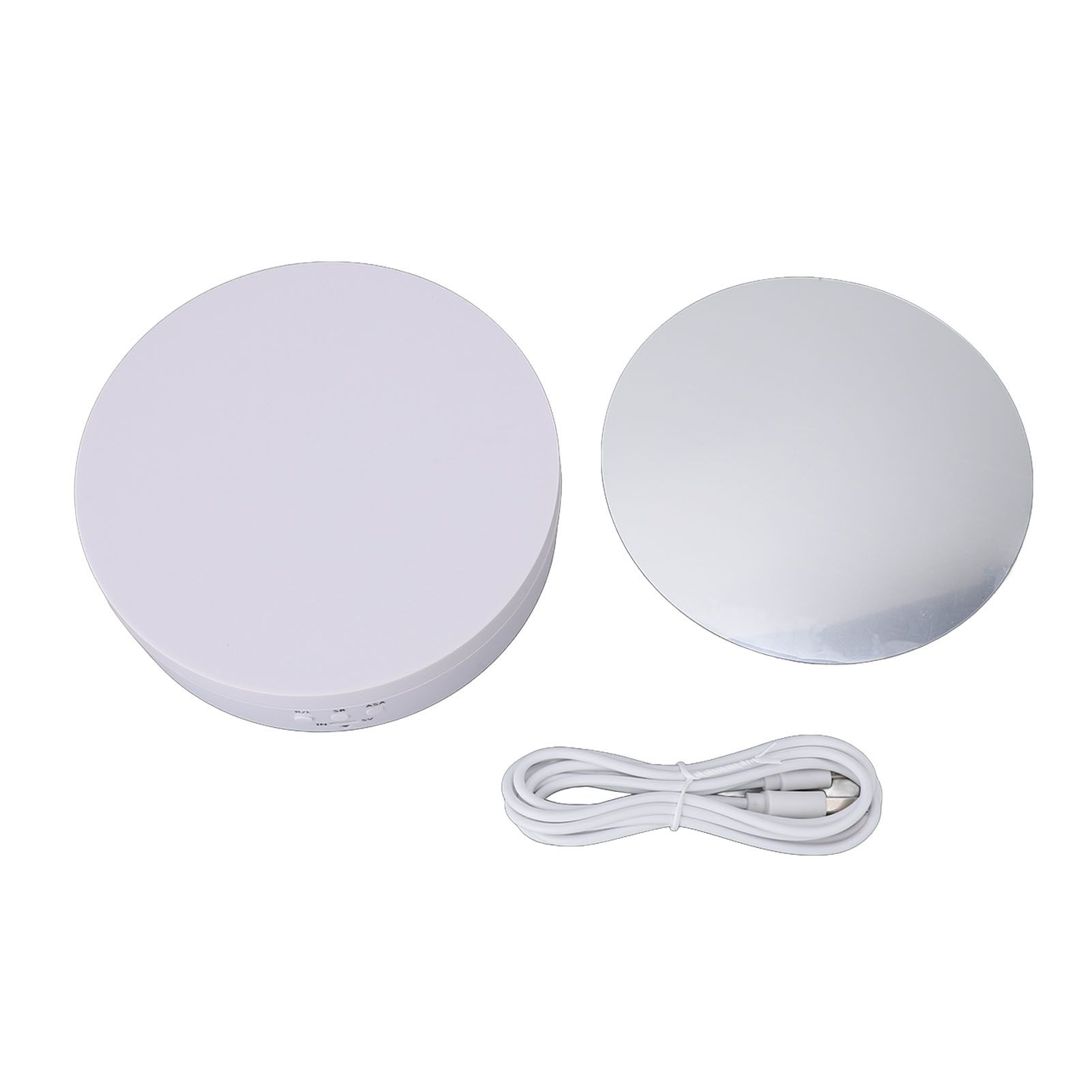 Motorized Rotating Display Stand White USB Charging Round 3 Speeds Adjustable view 3