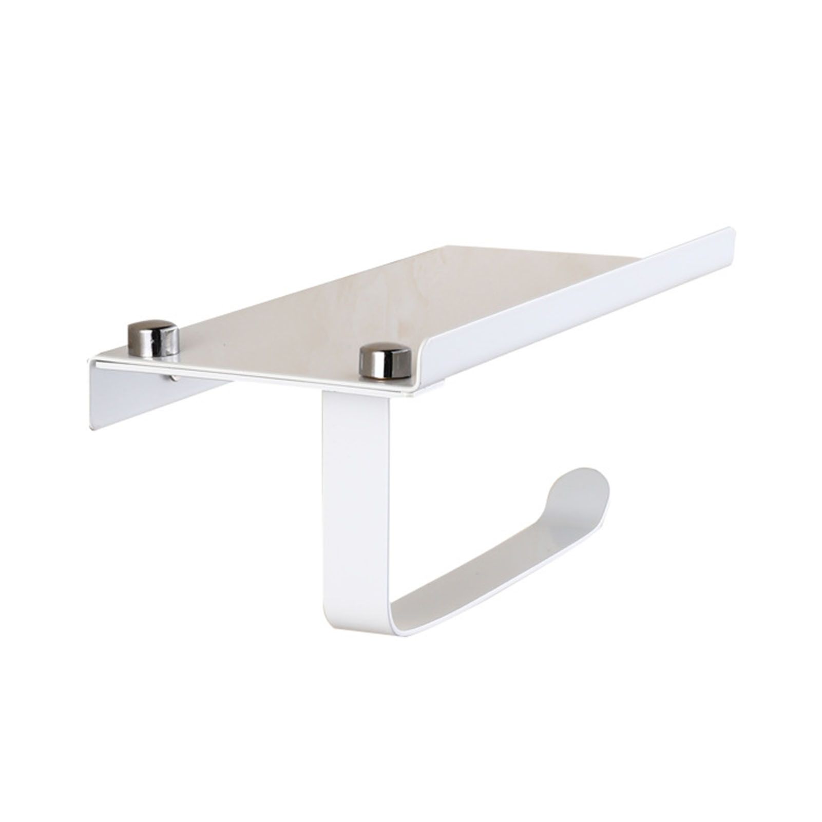 Toilet Paper Holder No Drilling Wall Mount Bathroom Paper Holder with Phone view 3