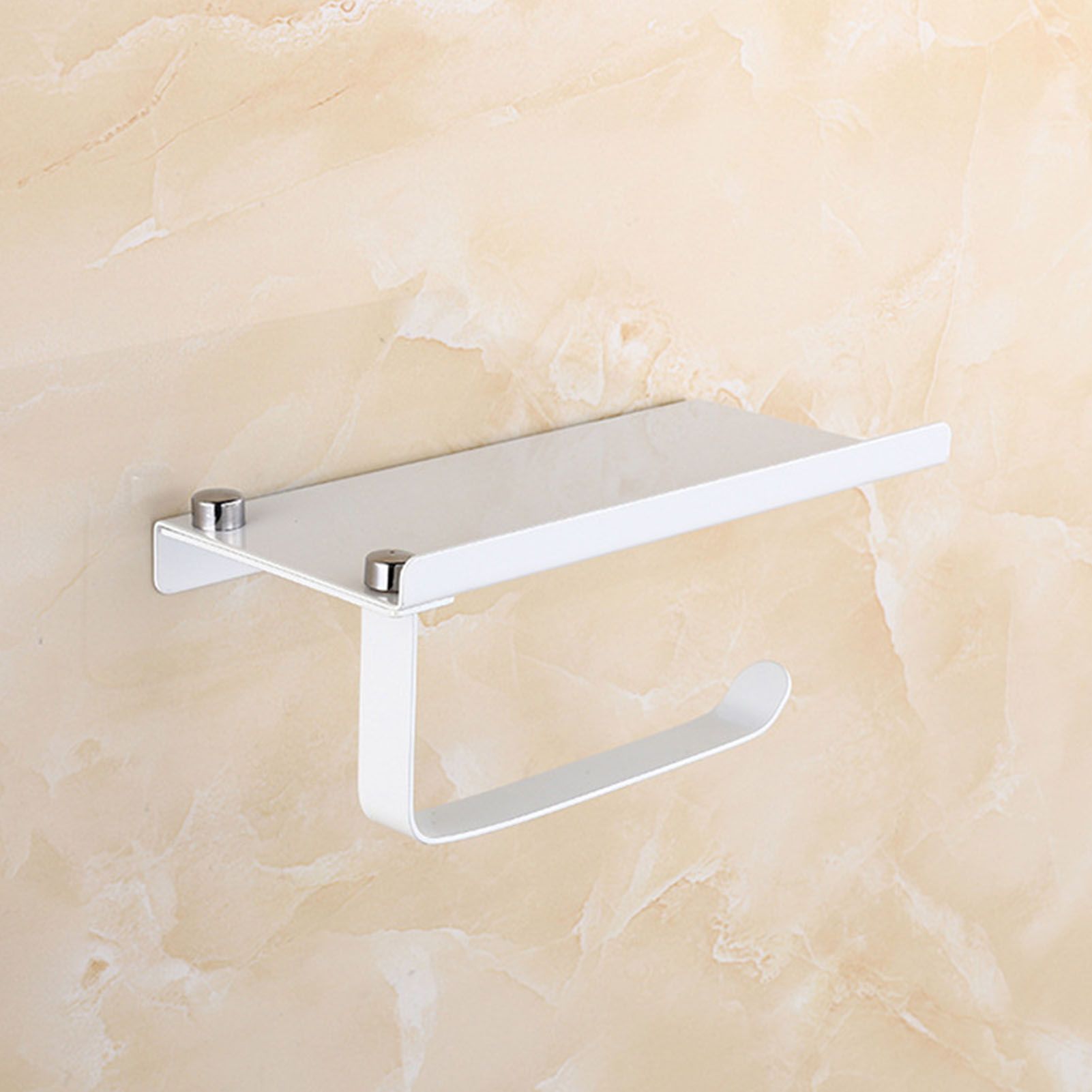 Toilet Paper Holder No Drilling Wall Mount Bathroom Paper Holder with Phone view 9
