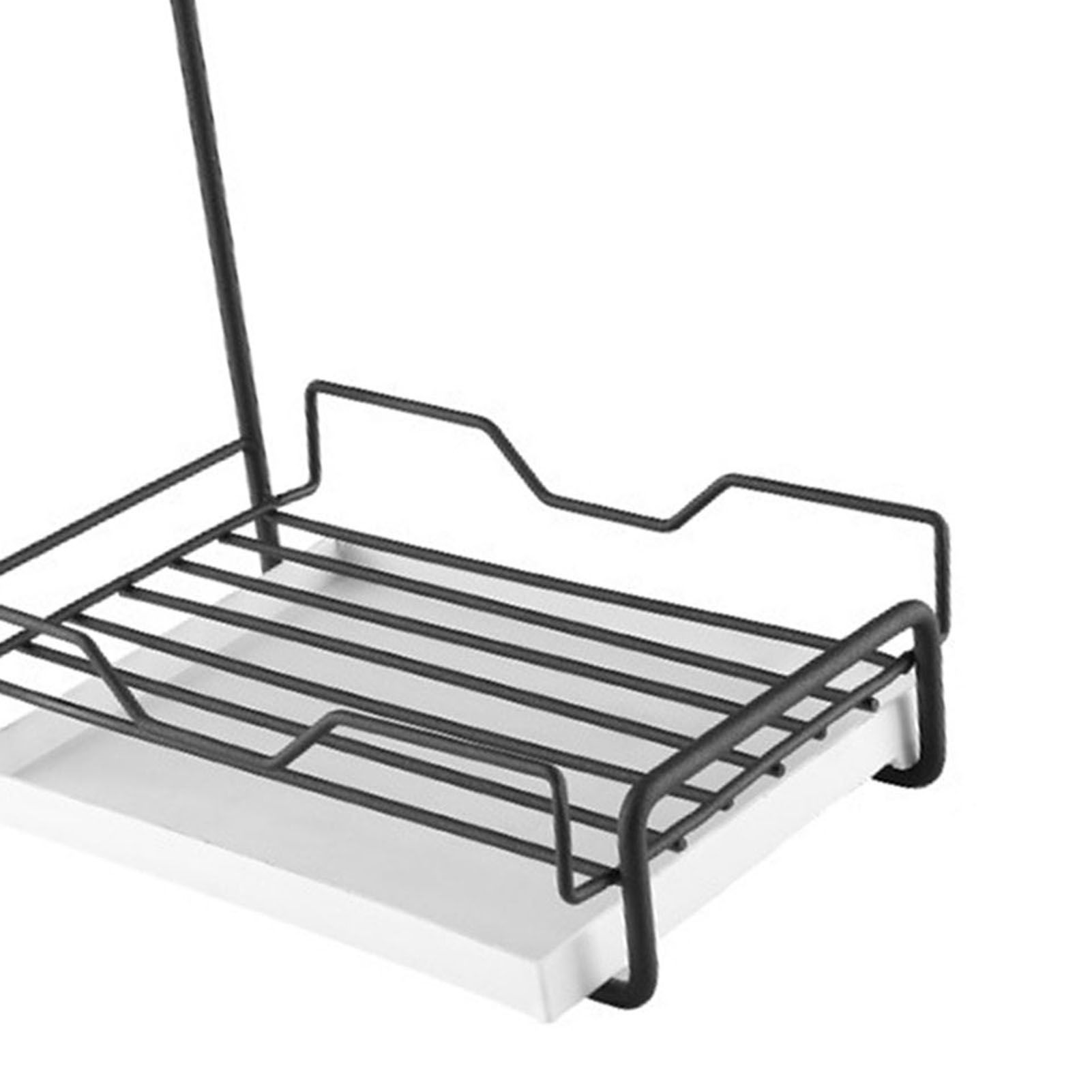 Kitchen Countertop Towel Rack Metal Iron Removable Drainage Tray Space Saving view 2