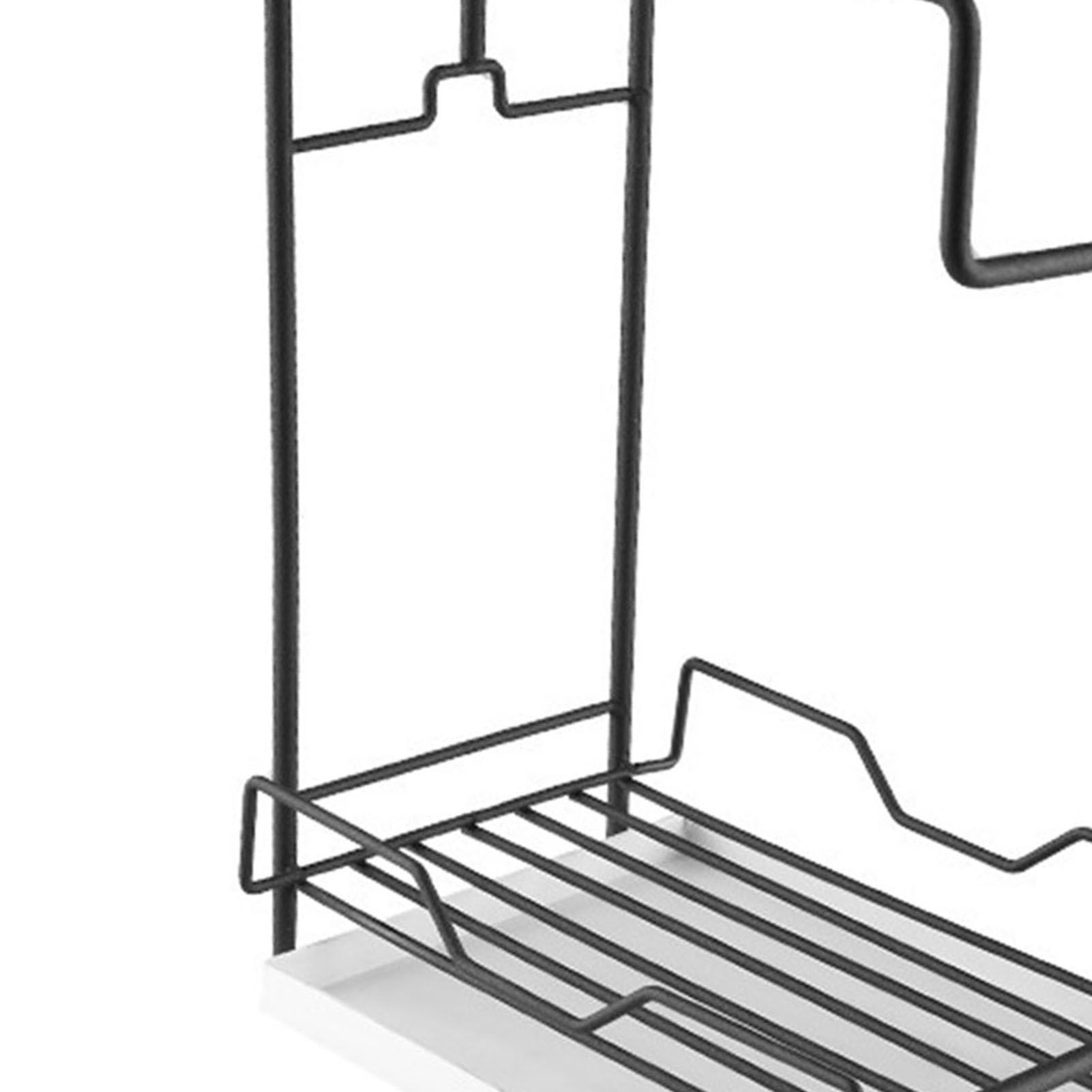 Kitchen Countertop Towel Rack Metal Iron Removable Drainage Tray Space Saving view 7