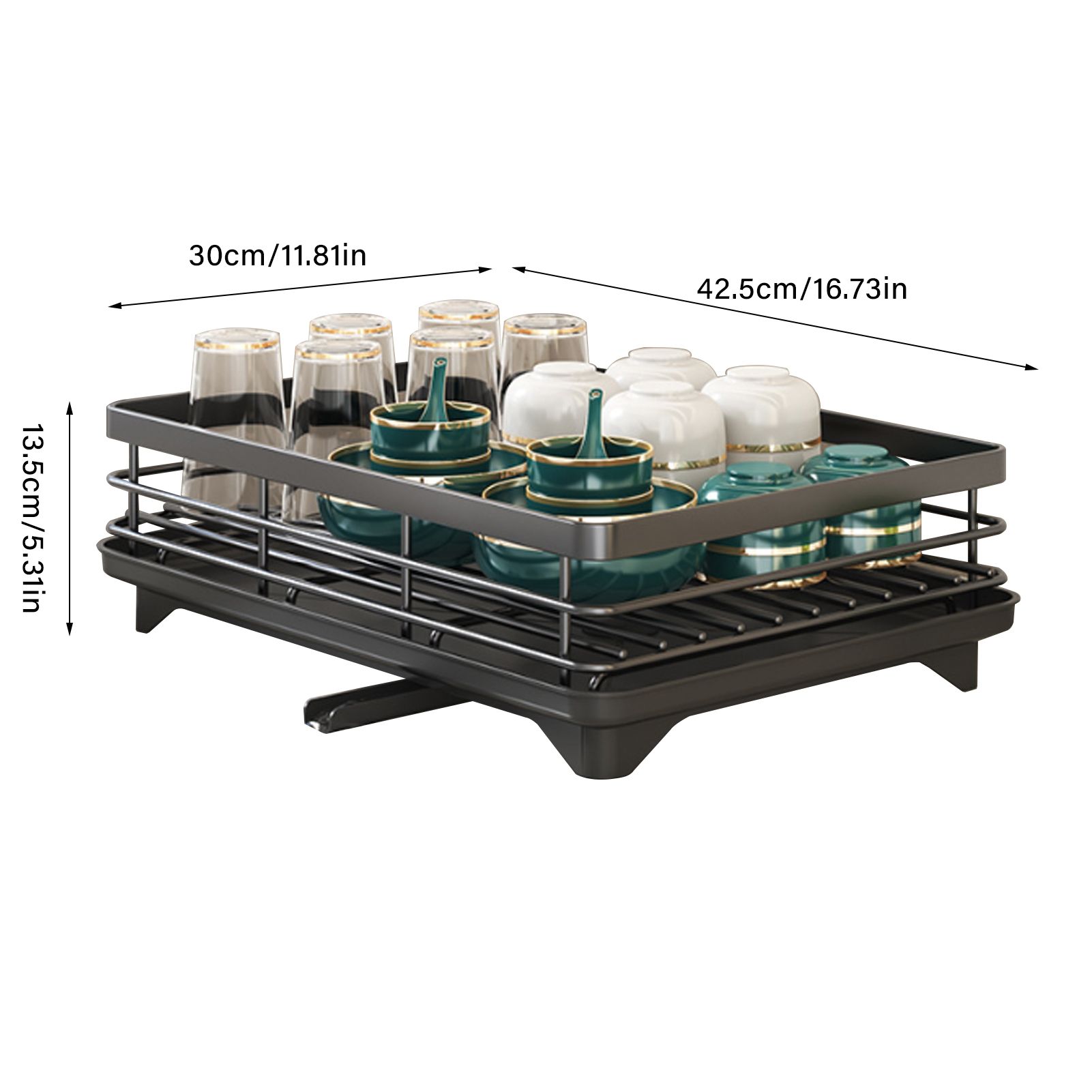 Kitchen Dish Rack Carbon Steel Kitchen Drying Rack Single Layer view 2