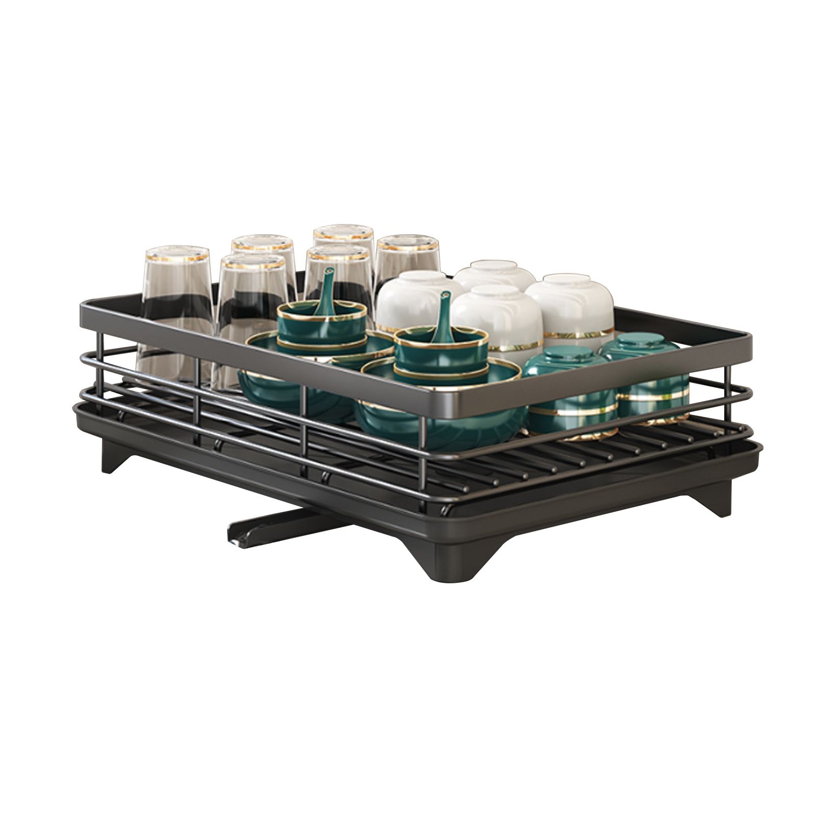 Kitchen Dish Rack Carbon Steel Kitchen Drying Rack Single Layer view 3