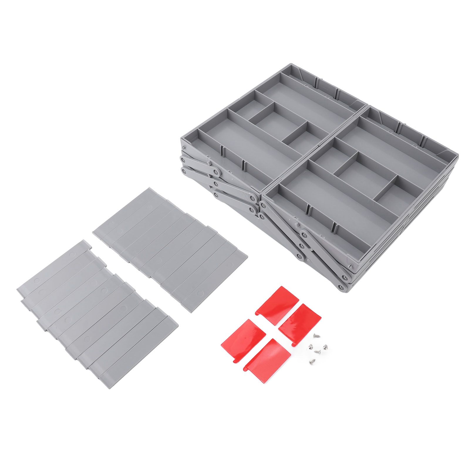 Foldable Expandable Desk Organizer Double Row Multi Level Drawer Organizer view 3