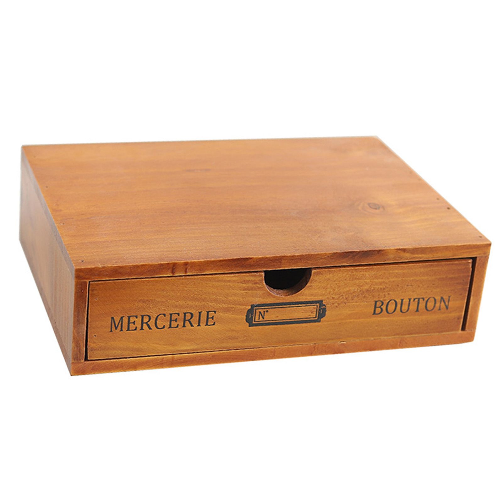 Vintage Wooden Box Drawer Organizer Desktop Storage Organizer Wooden Tabletop — image 1