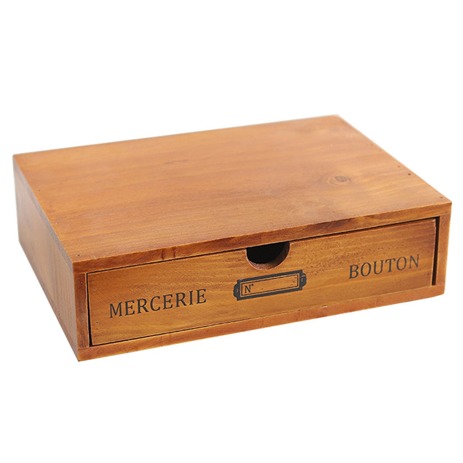 Vintage Wooden Box Drawer Organizer Desktop Storage Organizer Wooden Tabletop view 4