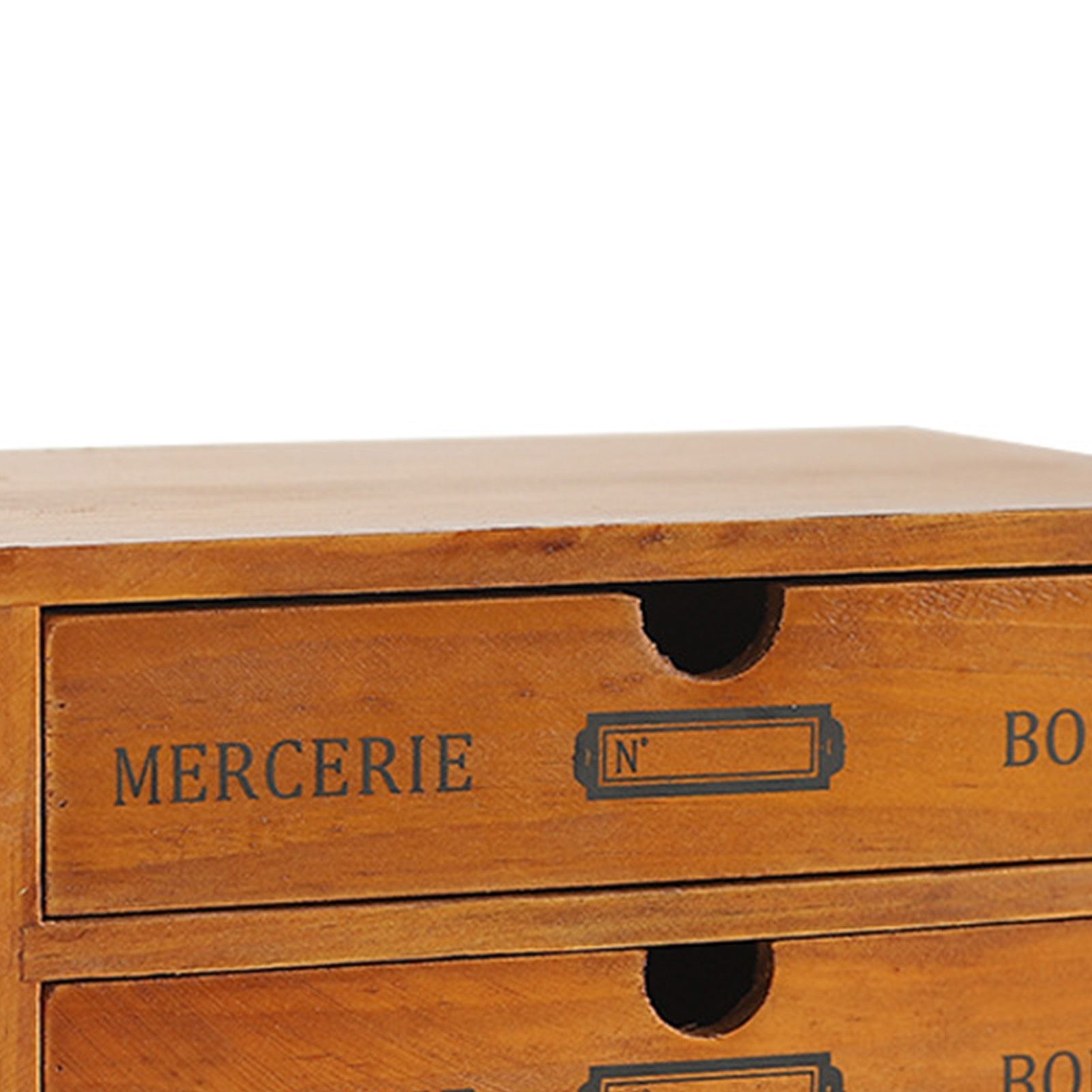 Vintage Wooden Double Layer Drawer Box Desktop Organizer Multifunctional view 2