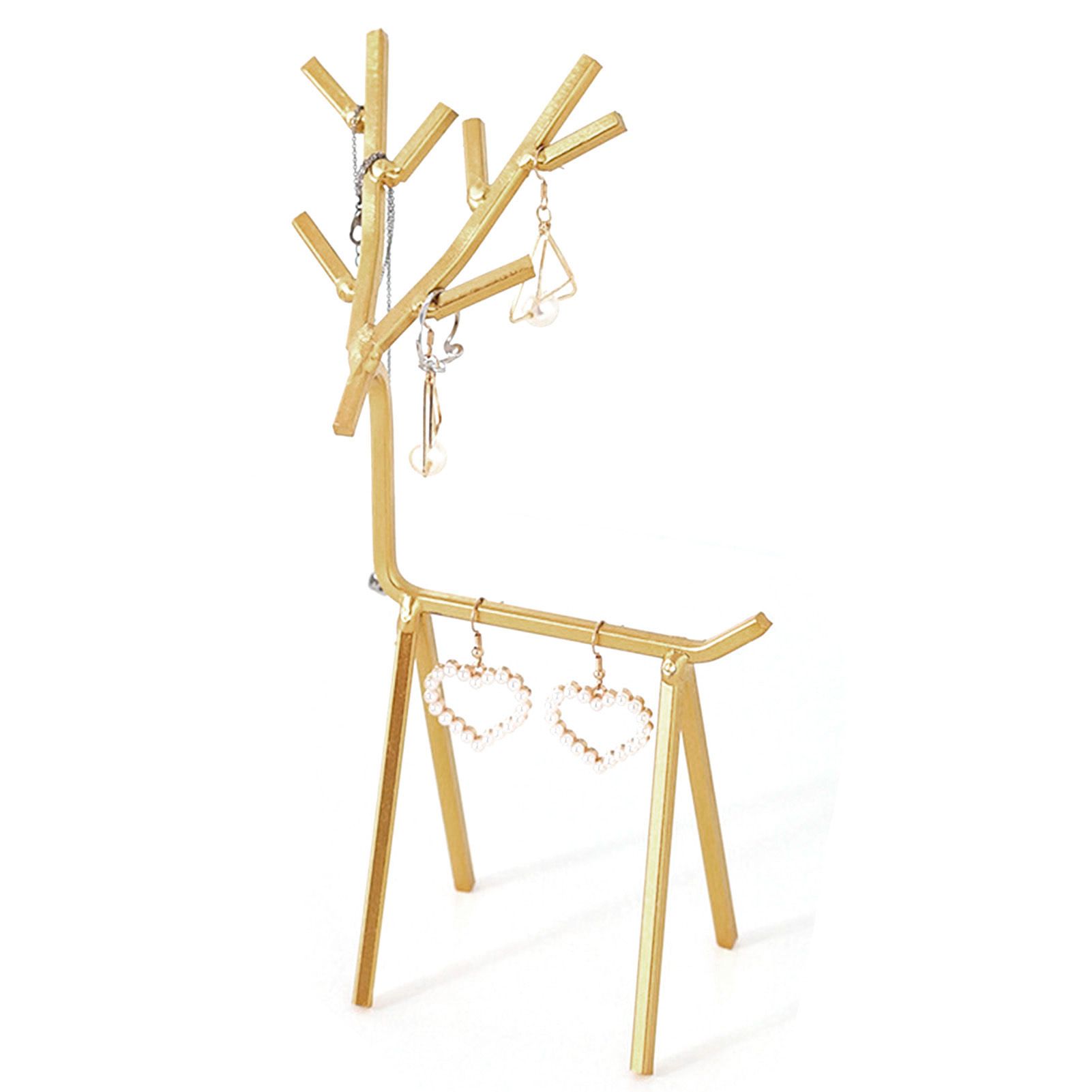 Simple Iron Geometric Deer Jewelry Stand Home Desktop Earring Necklace Storage — image 1