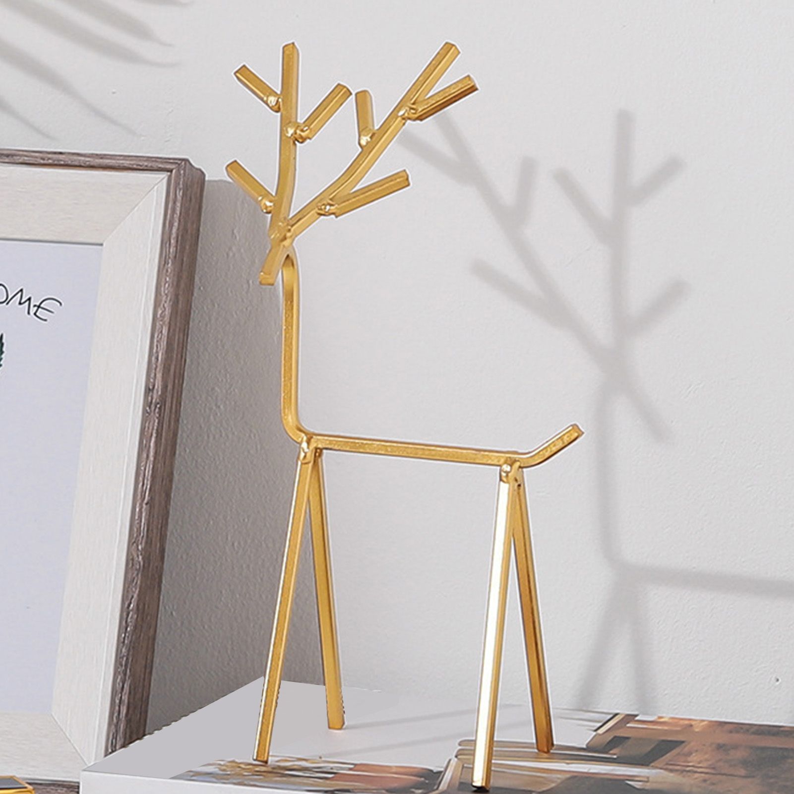 Simple Iron Geometric Deer Jewelry Stand Home Desktop Earring Necklace Storage view 9