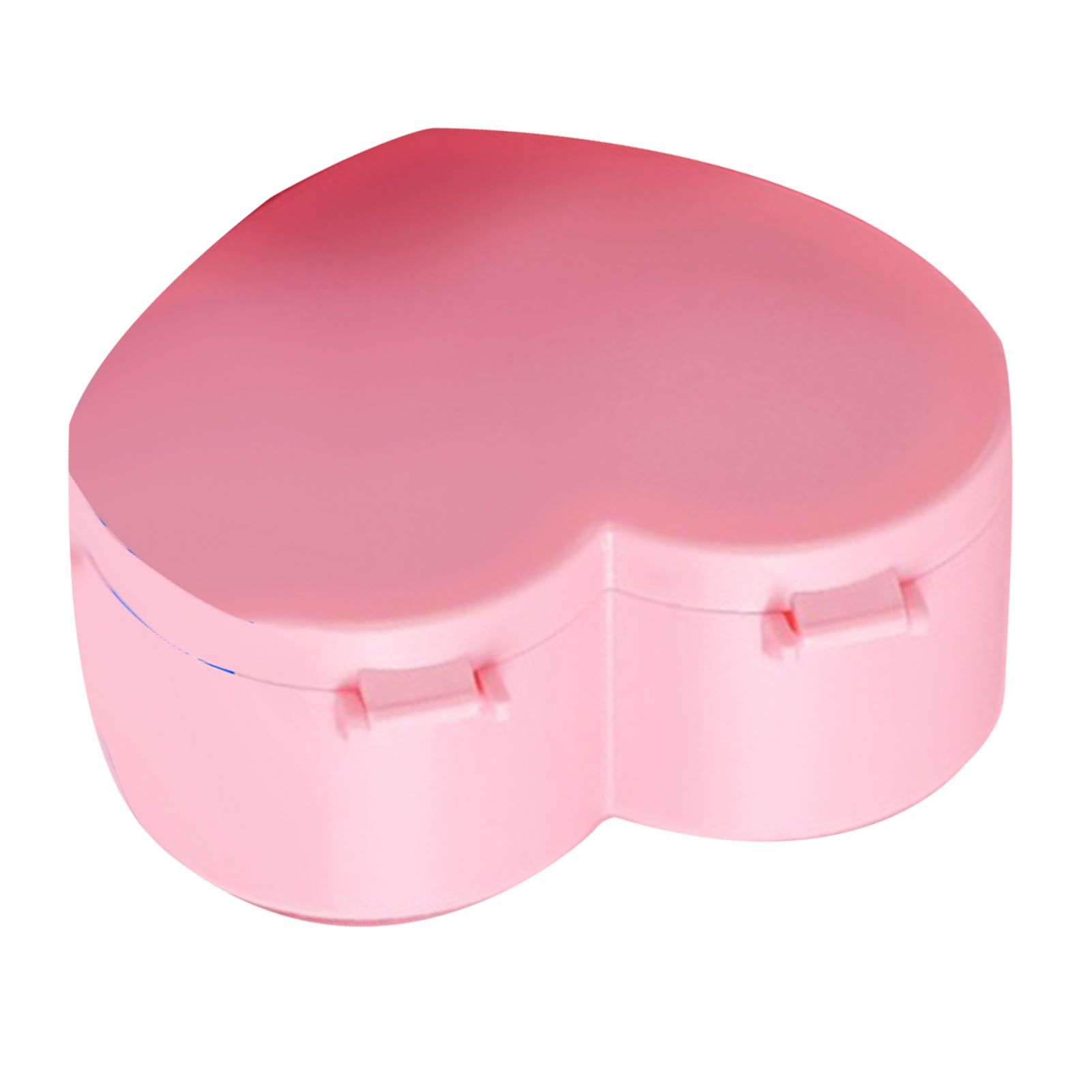 Heart Shaped Jewelry Box Plastic Dual Layer Pink Earrings Rings Storage