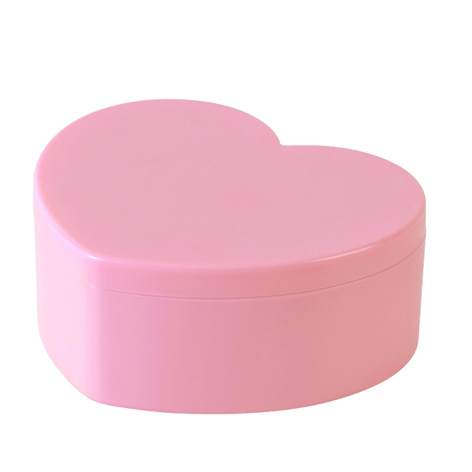 Heart Shaped Jewelry Box Plastic Dual Layer Pink Earrings Rings Storage view 3