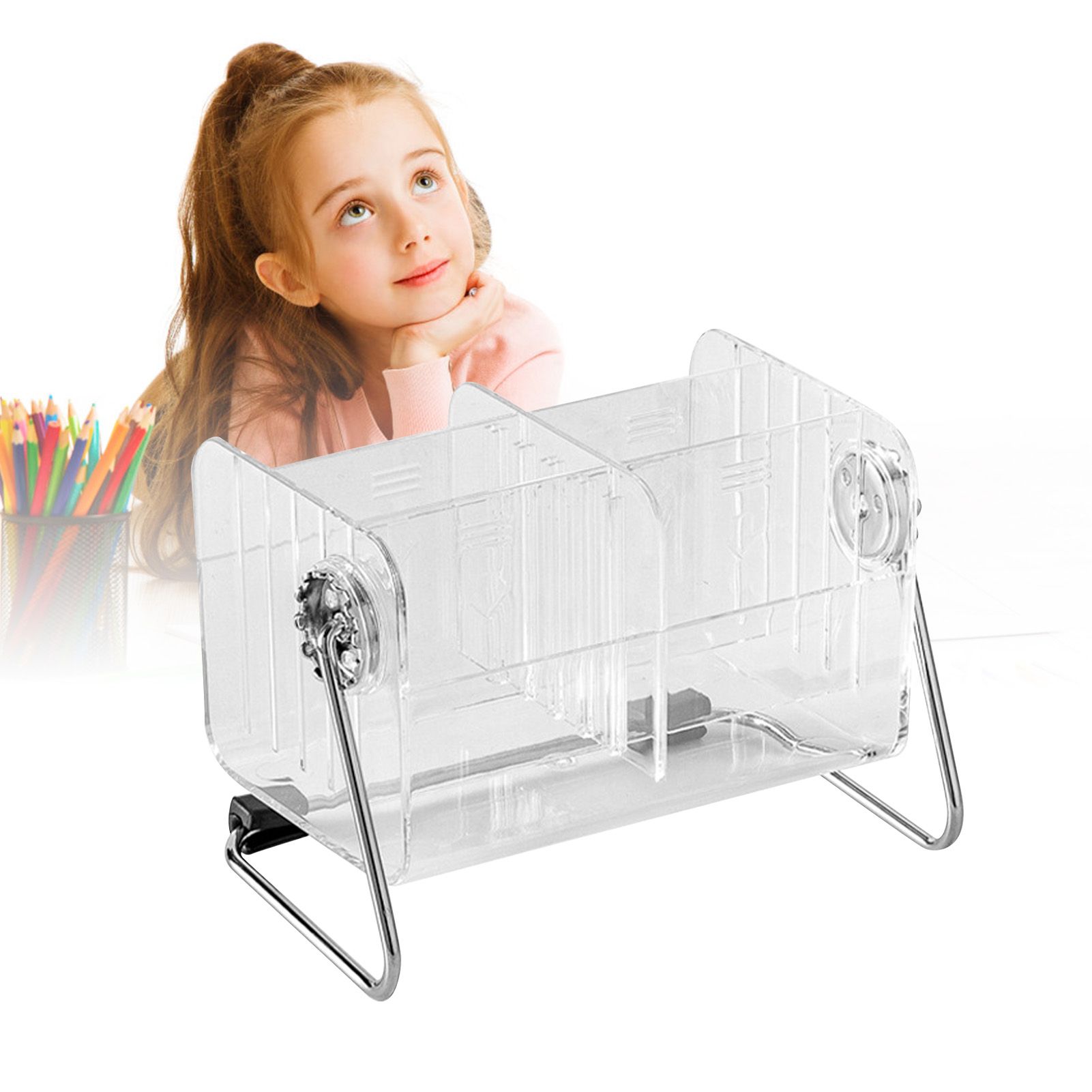 Rotating Clear Acrylic Desk Organizer for Office Supplies Desk Accessories Pen view 9