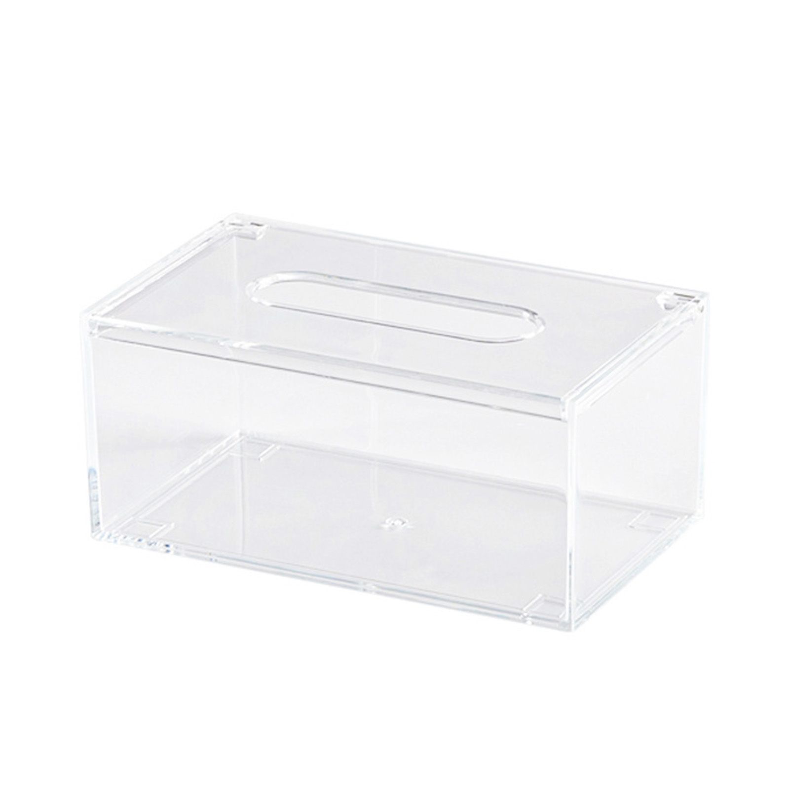 Tissue Box Cover Transparent Rectangular Acrylic Napkin Box Holder for Living view 3