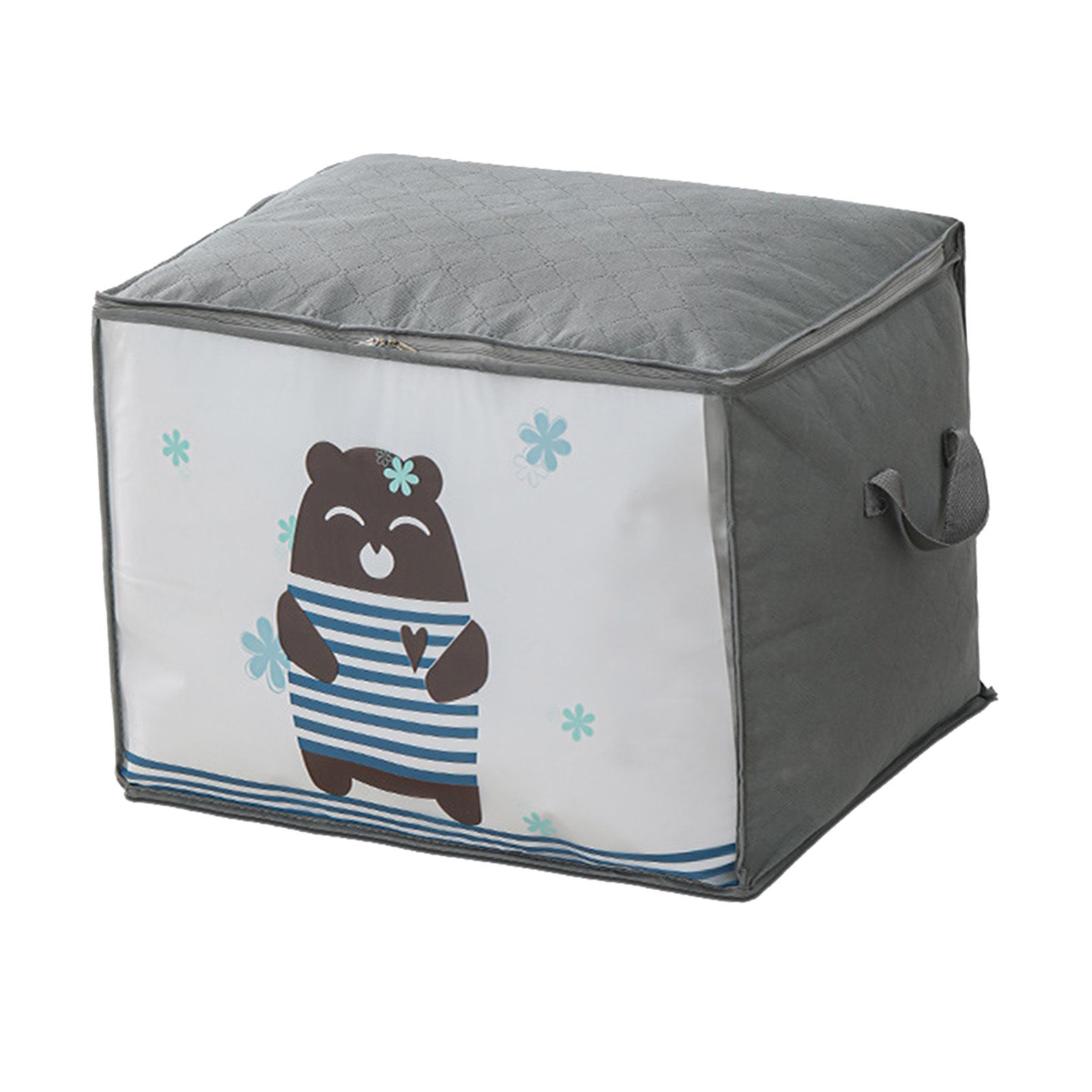 Quilt Storage Bag Cartoon Bear Pattern Non Woven Fabric Dustproof Dual Zip view 2