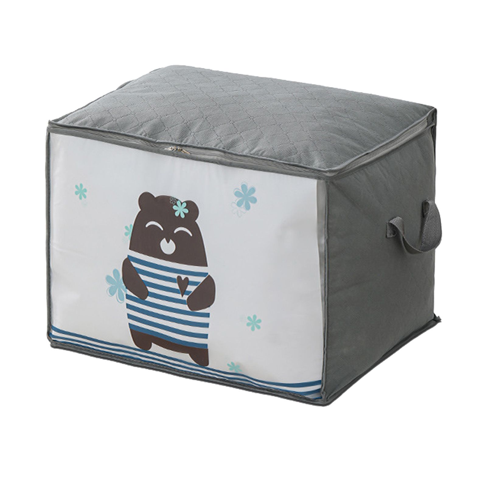 Quilt Storage Bag Cartoon Bear Pattern Non Woven Fabric Dustproof Dual Zip view 3