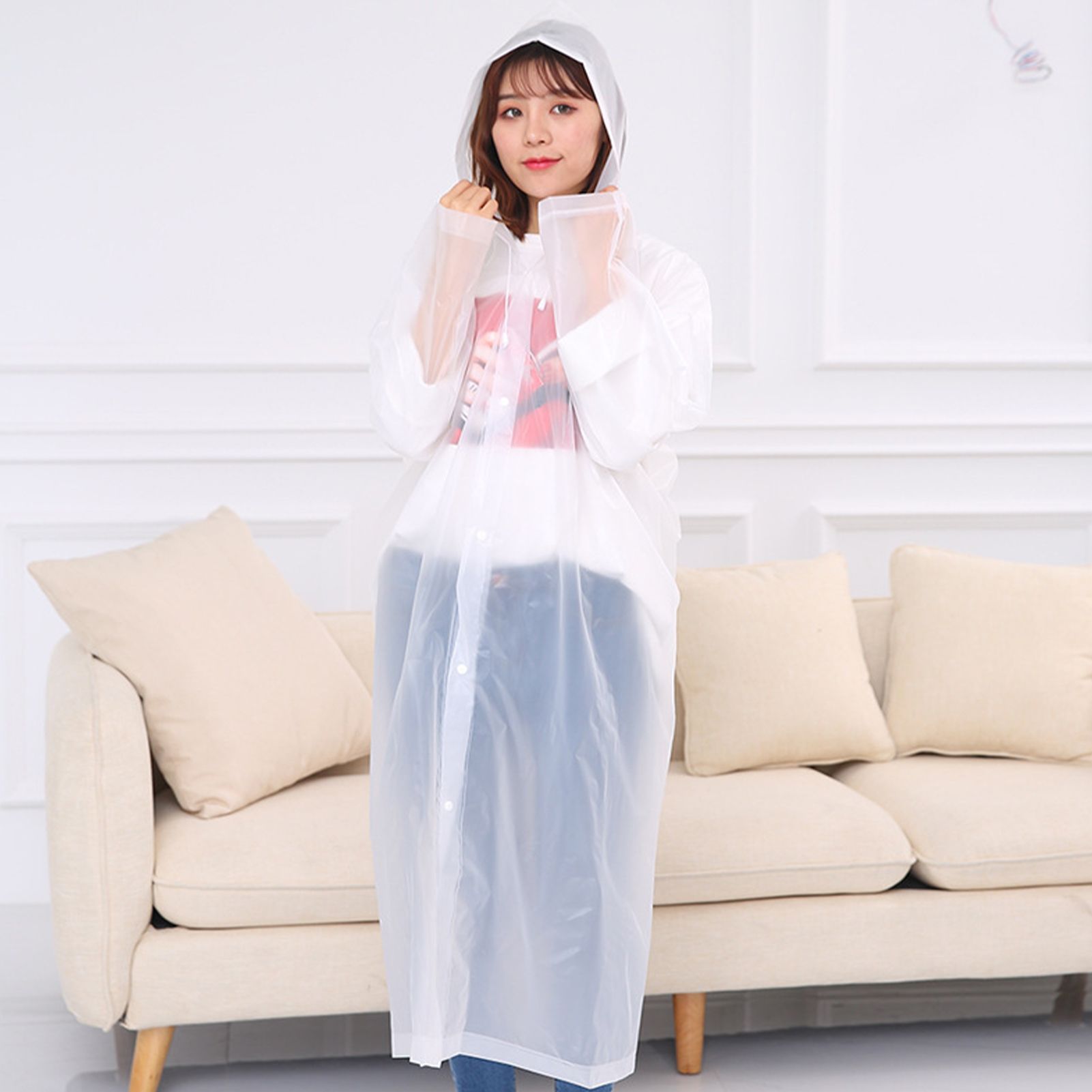 Adult Rain Poncho Reusable EVA Raincoat Thickened Waterproof Rain Gear with view 8