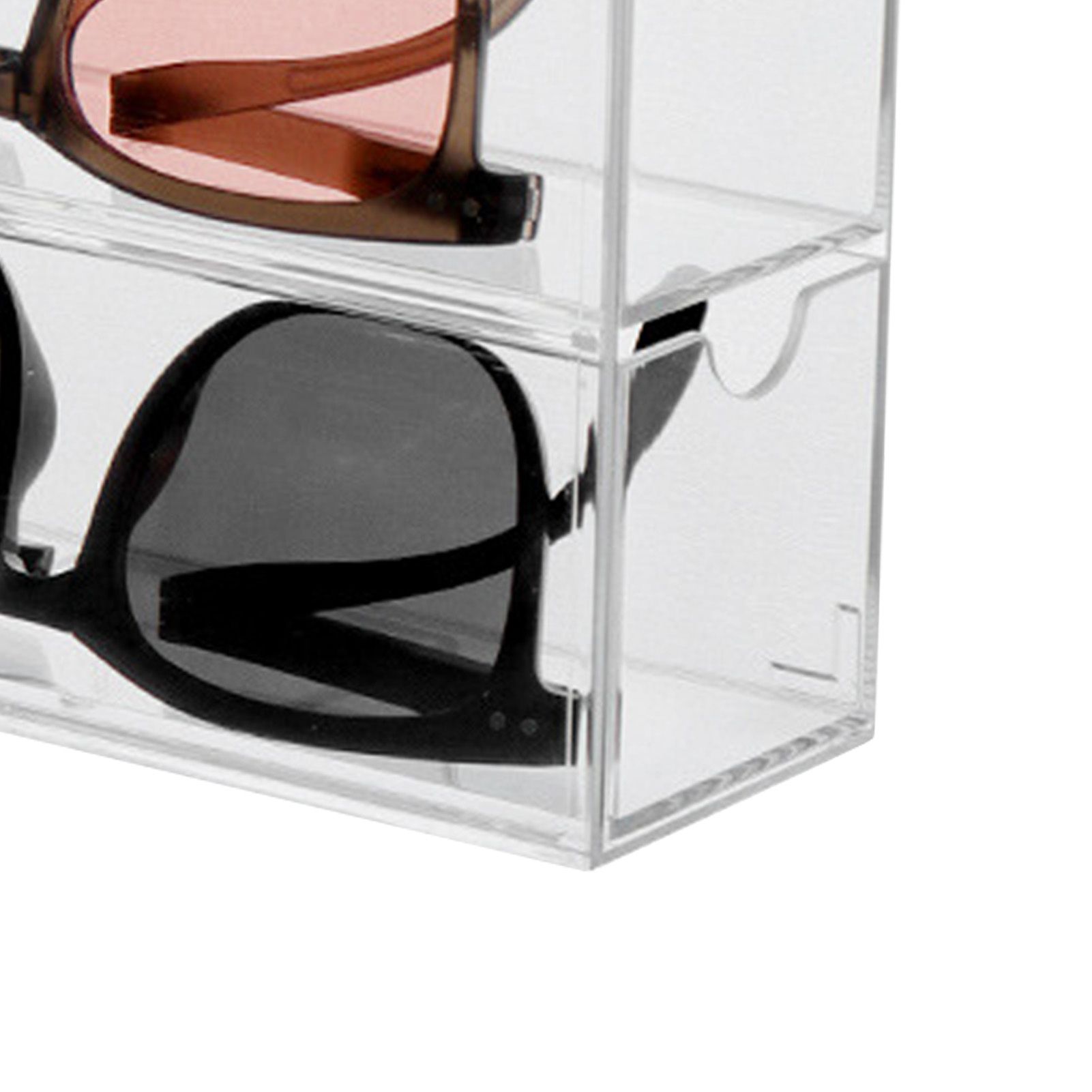 Sunglasses Storage Organizer Dustproof Acrylic Transparent 4 Layer Desktop view 2