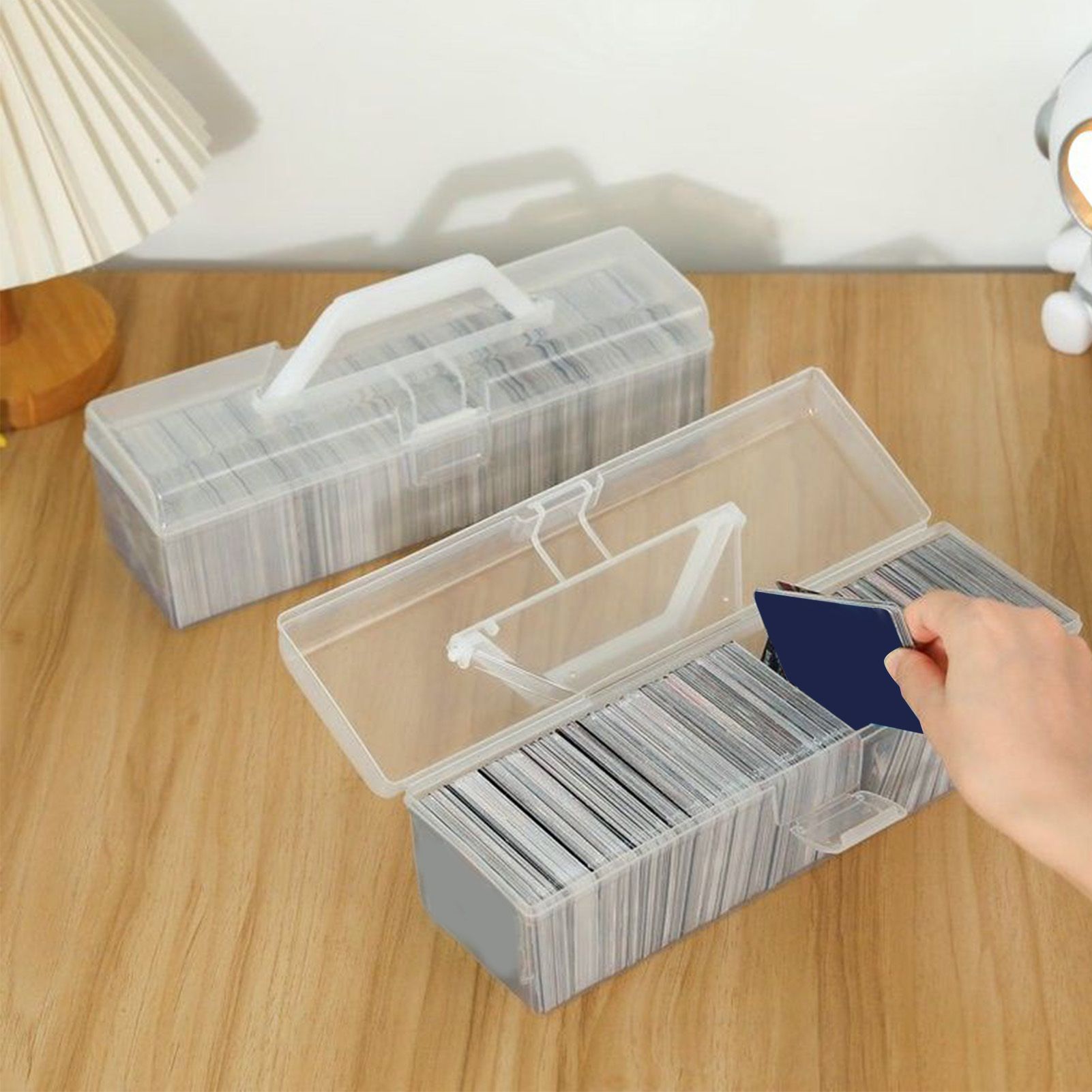 Game Card Organizer Plastic Handheld Flip Lid Large Capacity Transparent view 7