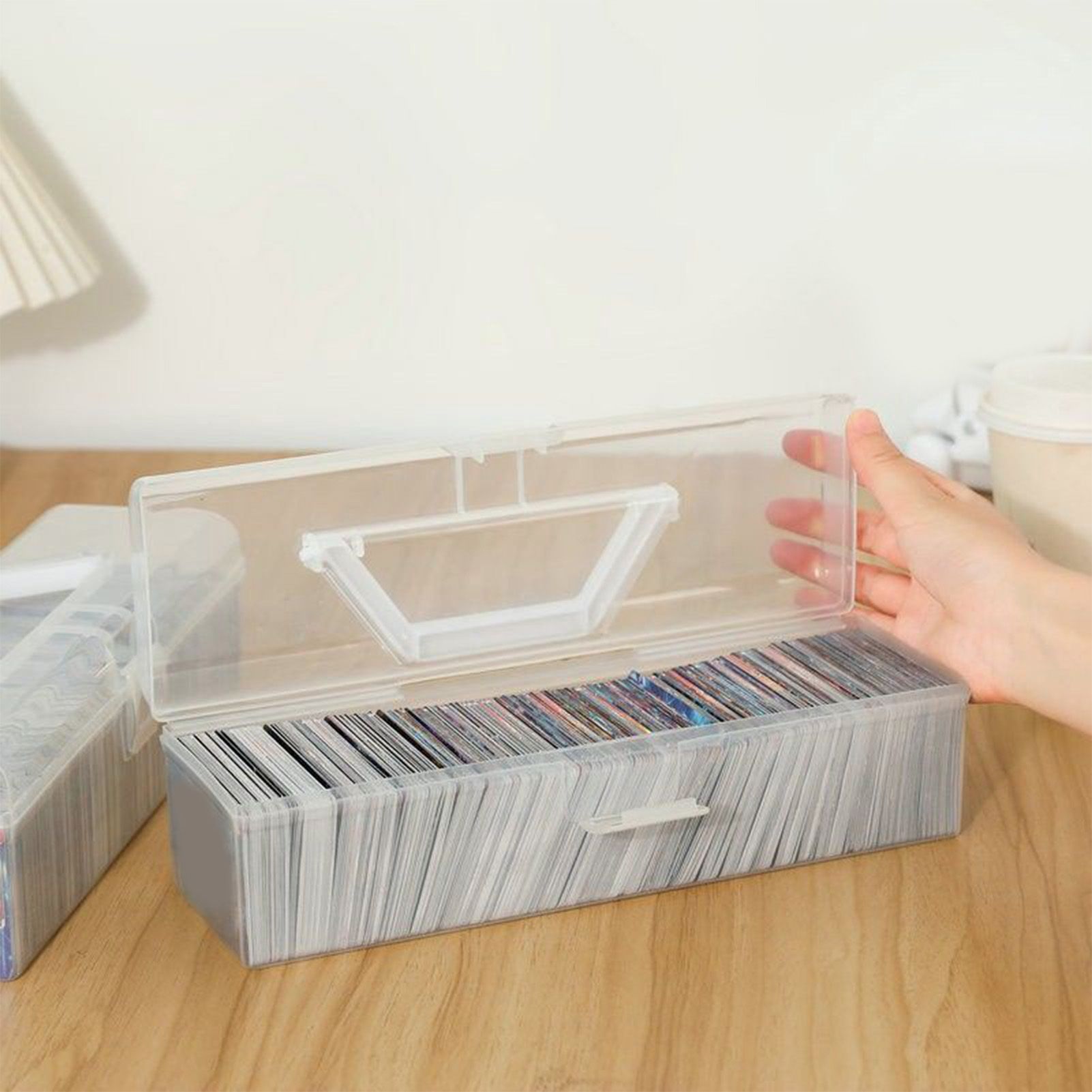 Game Card Organizer Plastic Handheld Flip Lid Large Capacity Transparent view 8